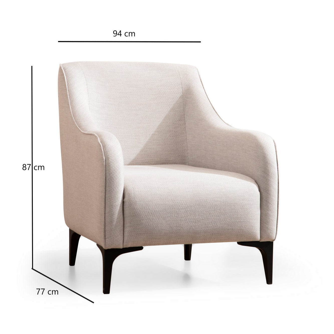 Belissimo  | Off White Wing Chair – Designer Lounge Armchair