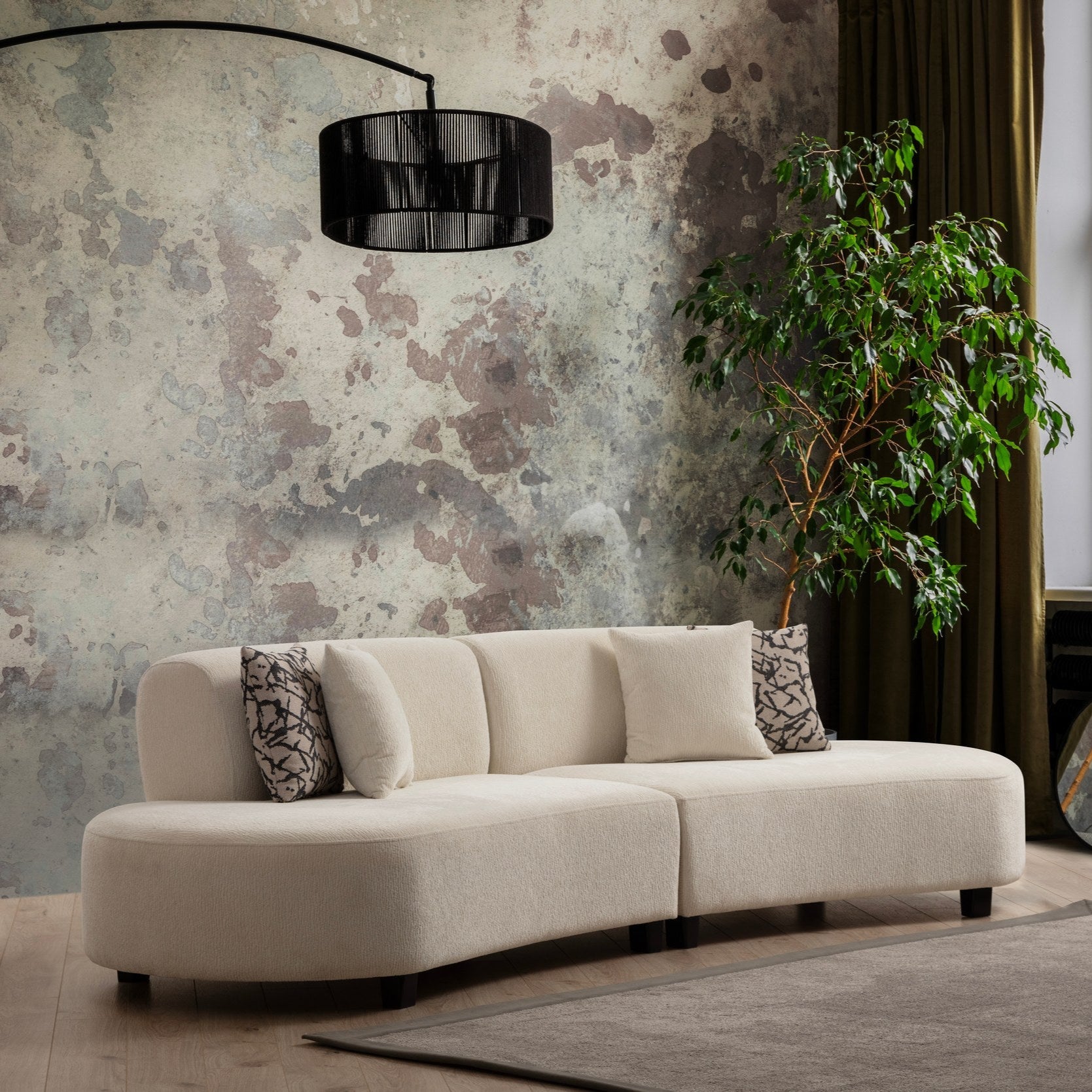 Pars – Cream L Shape Corner Sofa | Designer Sectional for Living Room