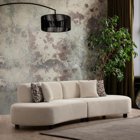 Pars – Cream L Shape Corner Sofa | Designer Sectional for Living Room