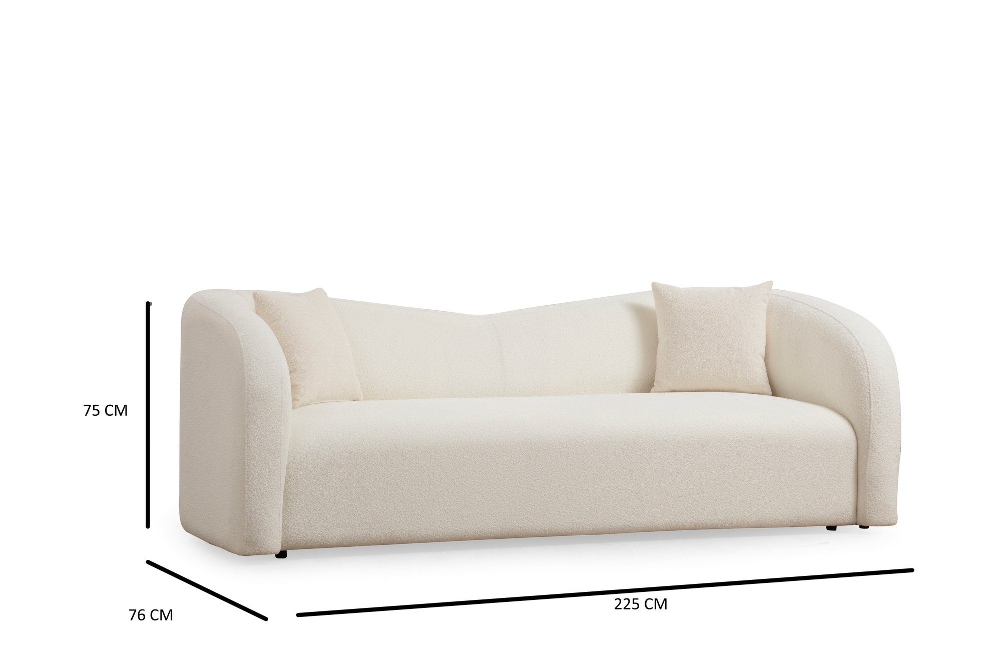 Asos Modern 3 Seater Sofa- cream fabric | Original Modern sofa