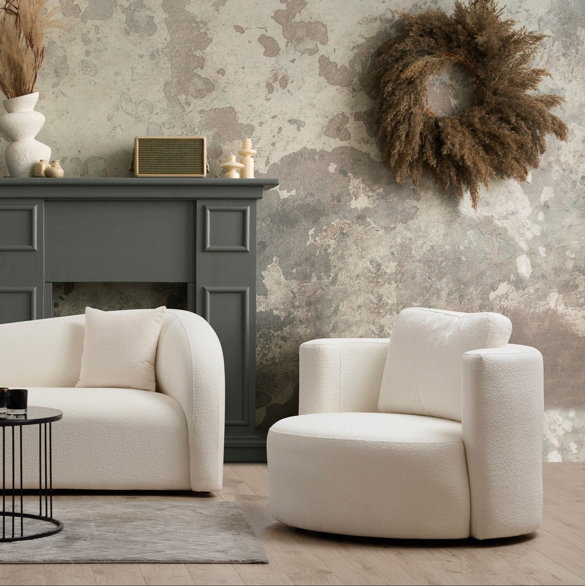 Asos Cream Wing Chair Designer Lounge Armchair