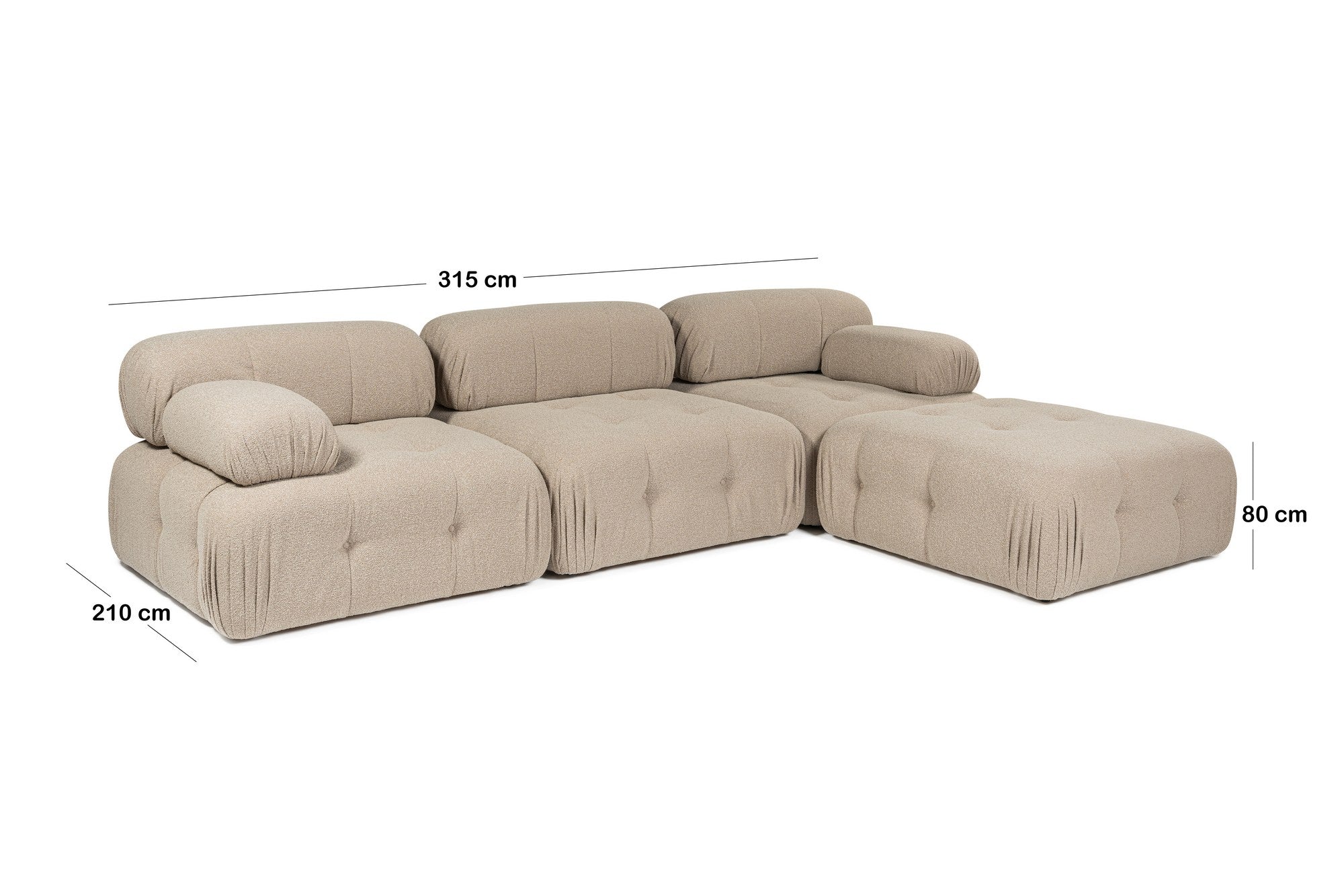 Doblo – Peach L Shape Corner Sofa | Designer Sectional for Living Room