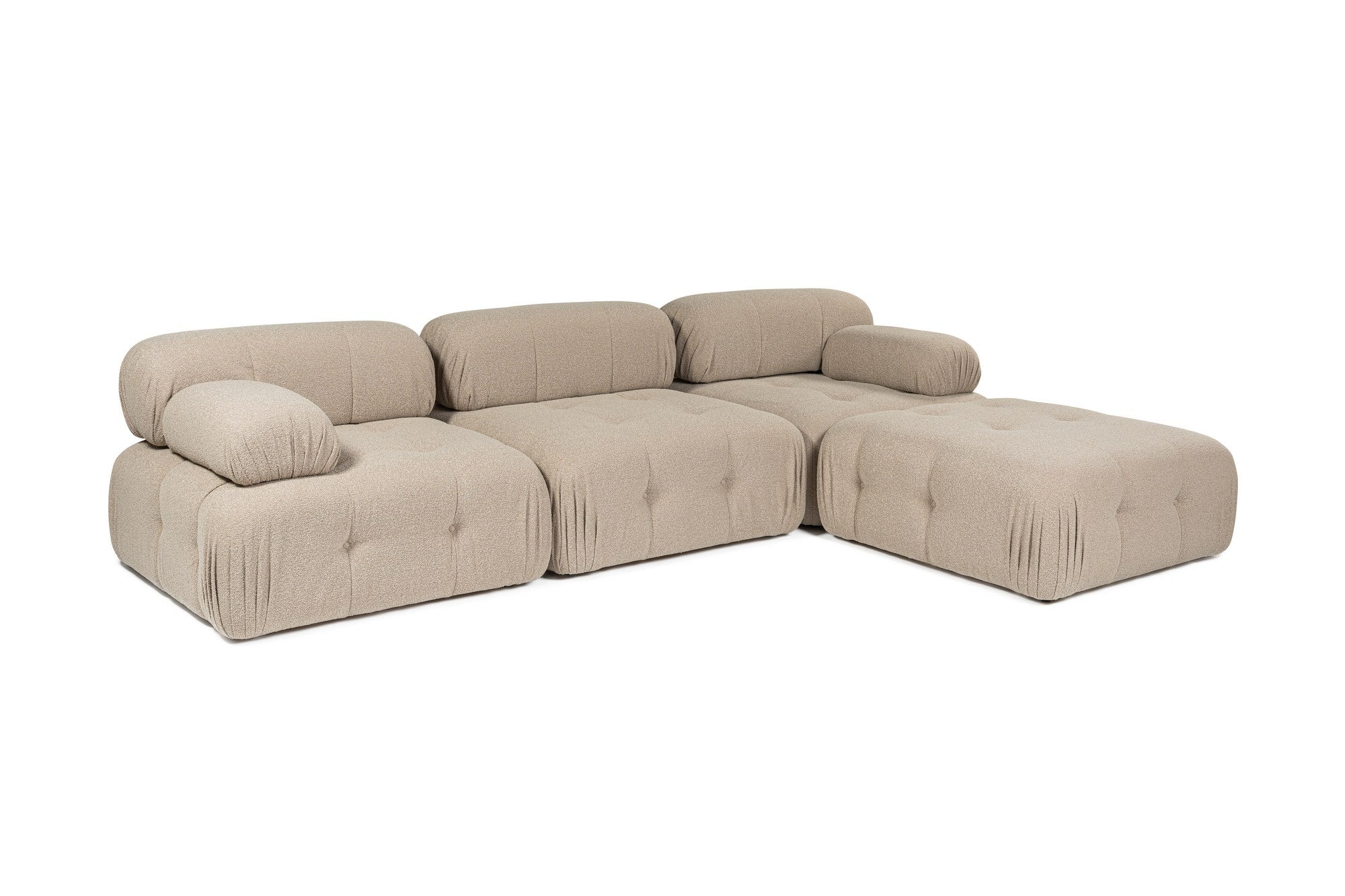 Doblo – Peach L Shape Corner Sofa | Designer Sectional for Living Room