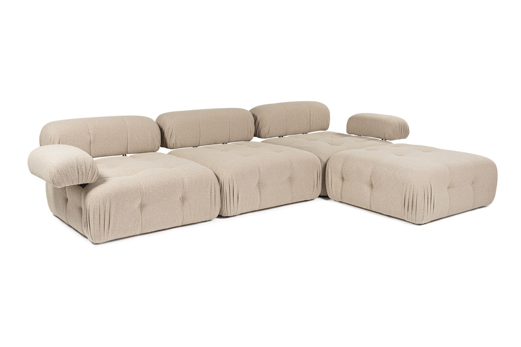Doblo – Peach L Shape Corner Sofa | Designer Sectional for Living Room