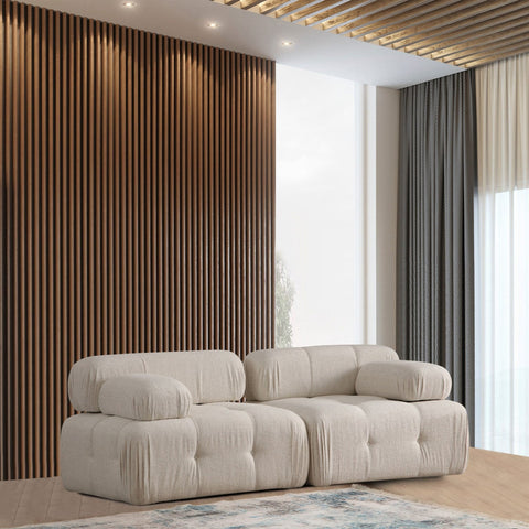 Doblo – Cream 2 Seater Sofa | Compact Modern Couch for Two