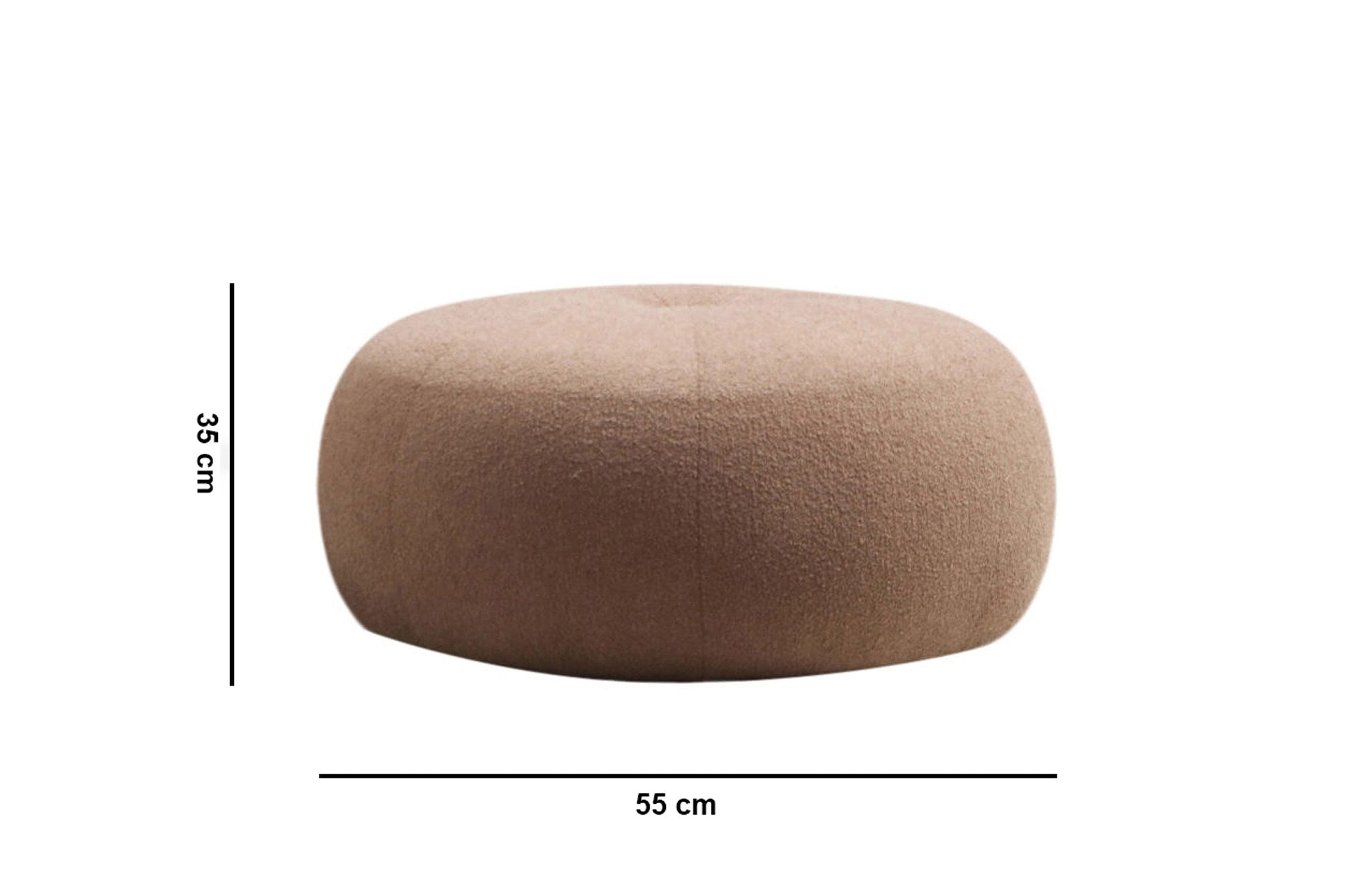 Tina - Cappuccino Pouffe – Modern Upholstered Ottoman