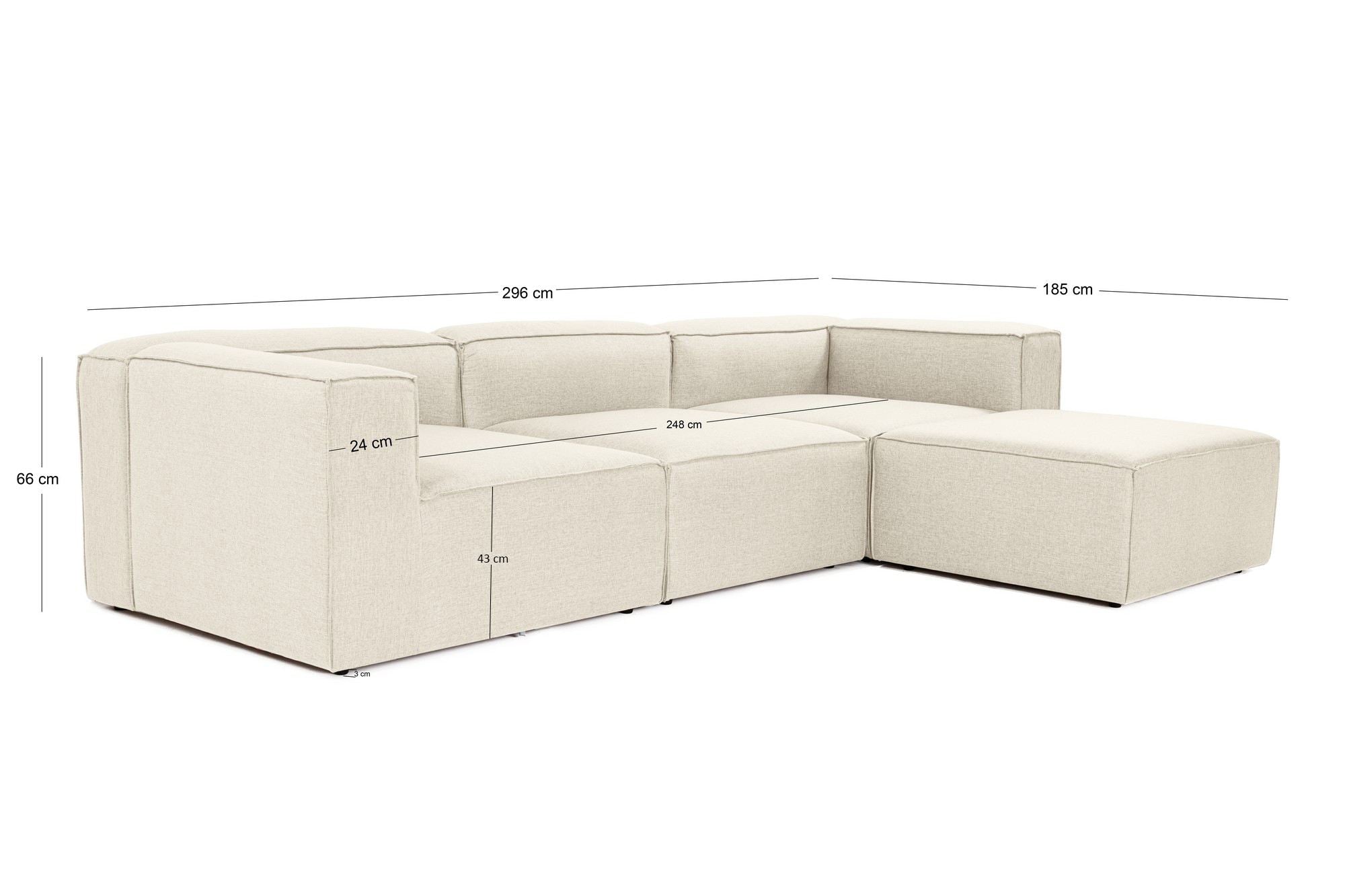 Fora – Ecru L Shape Corner Sofa | Designer Sectional for Living Room