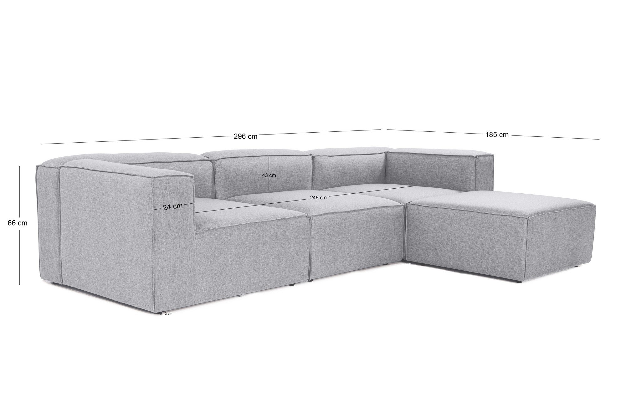 Fora – Grey L Shape Corner Sofa | Designer Sectional for Living Room