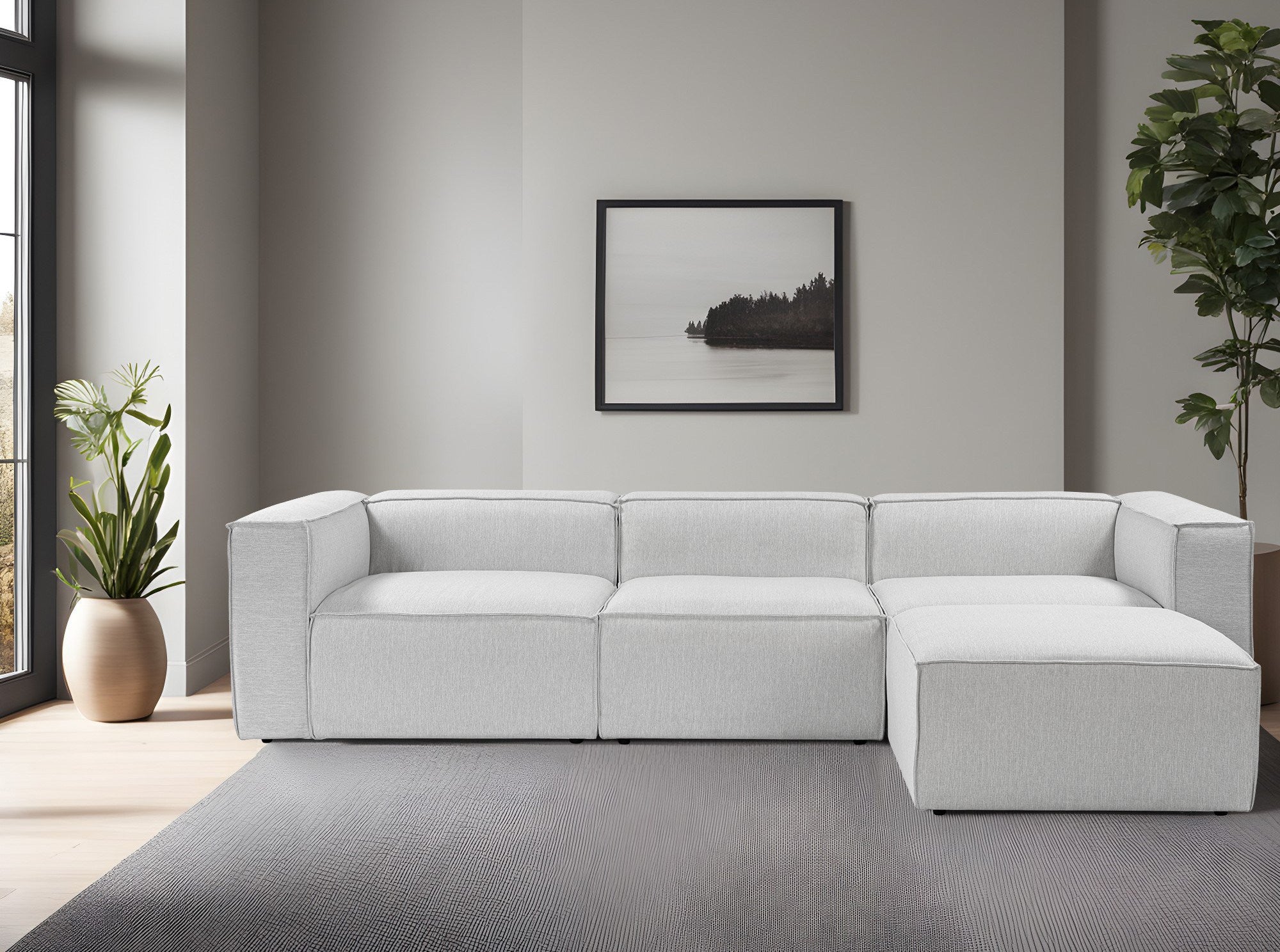 Fora – Grey L Shape Corner Sofa | Designer Sectional for Living Room