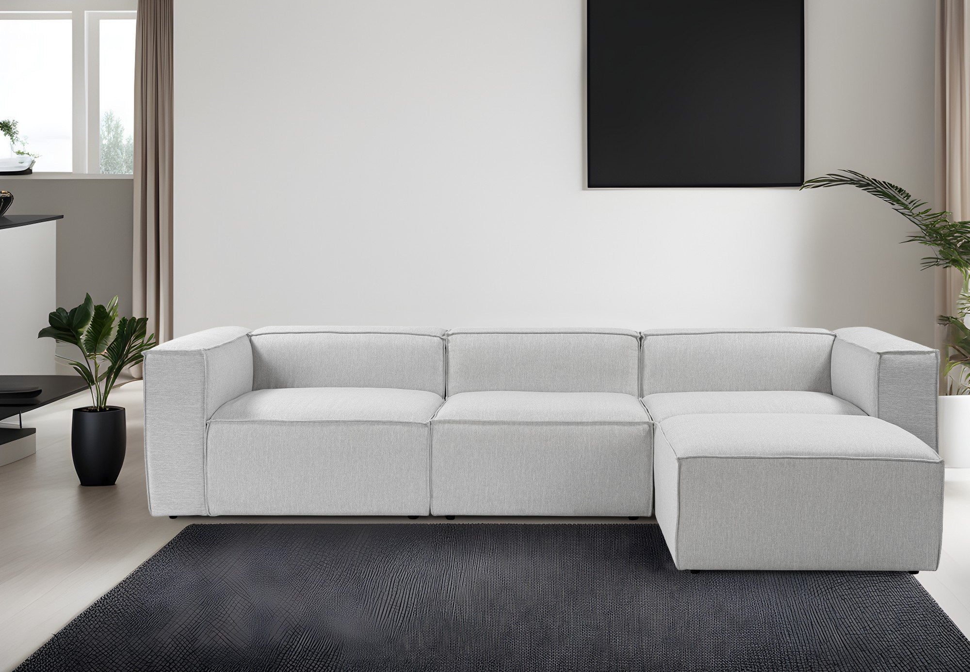 Fora – Grey L Shape Corner Sofa | Designer Sectional for Living Room