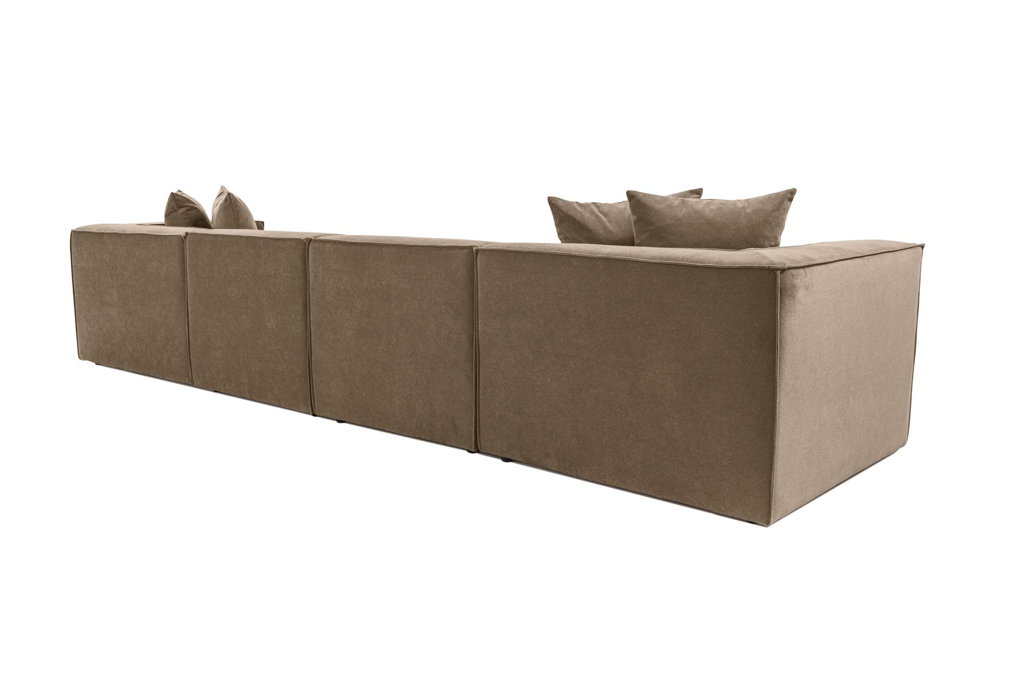 Sora – Brown L Shape Corner Sofa | Designer Sectional for Living Room