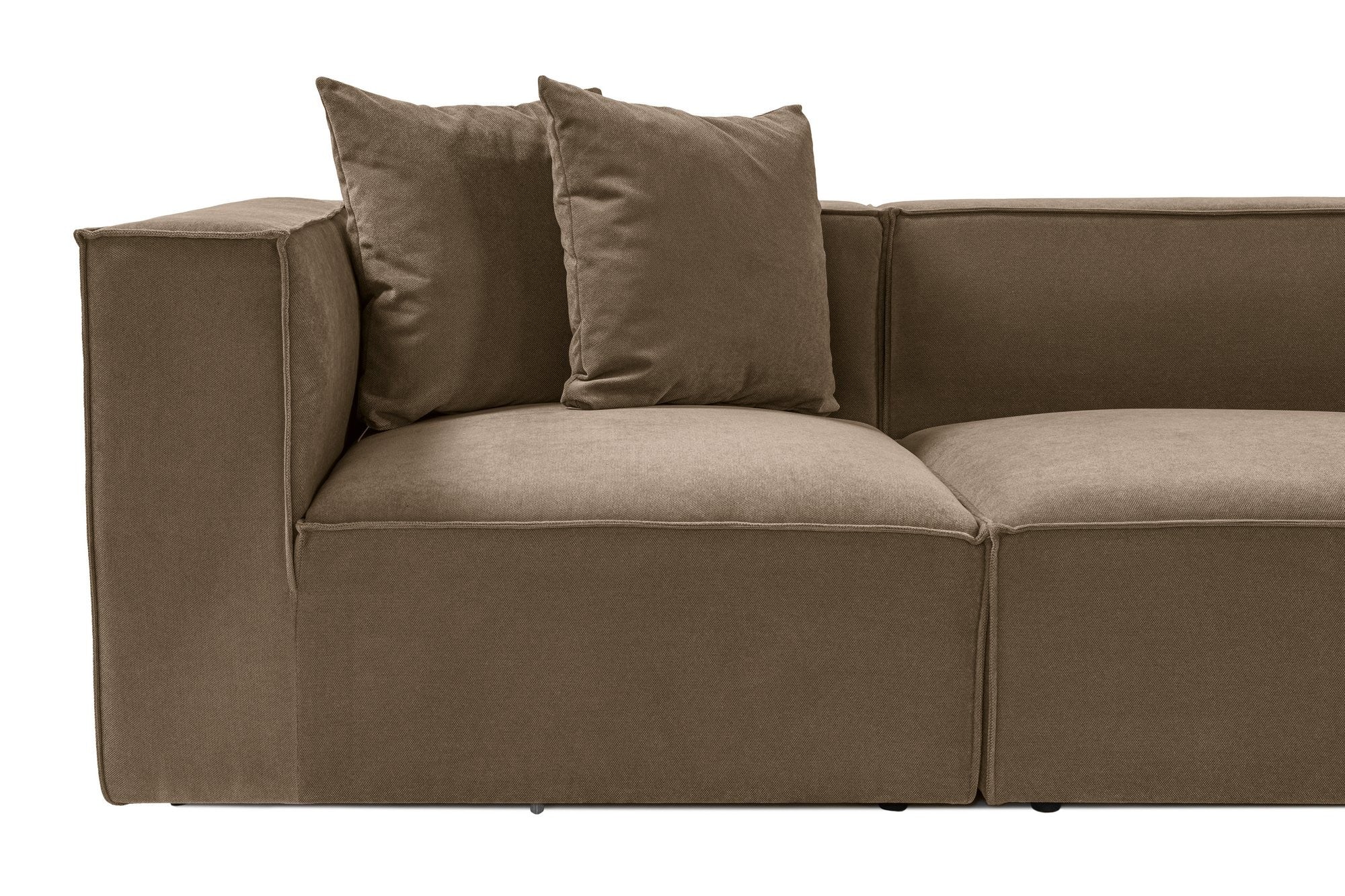 Sora – Brown L Shape Corner Sofa | Designer Sectional for Living Room