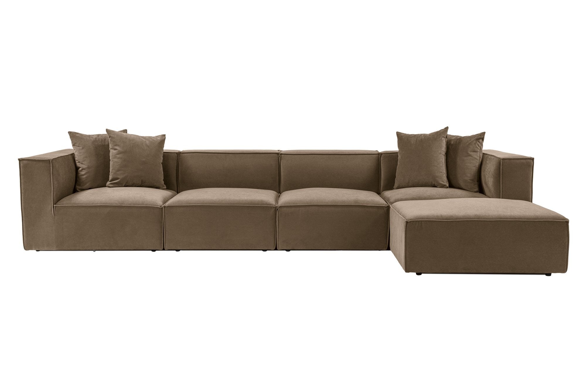 Sora – Brown L Shape Corner Sofa | Designer Sectional for Living Room