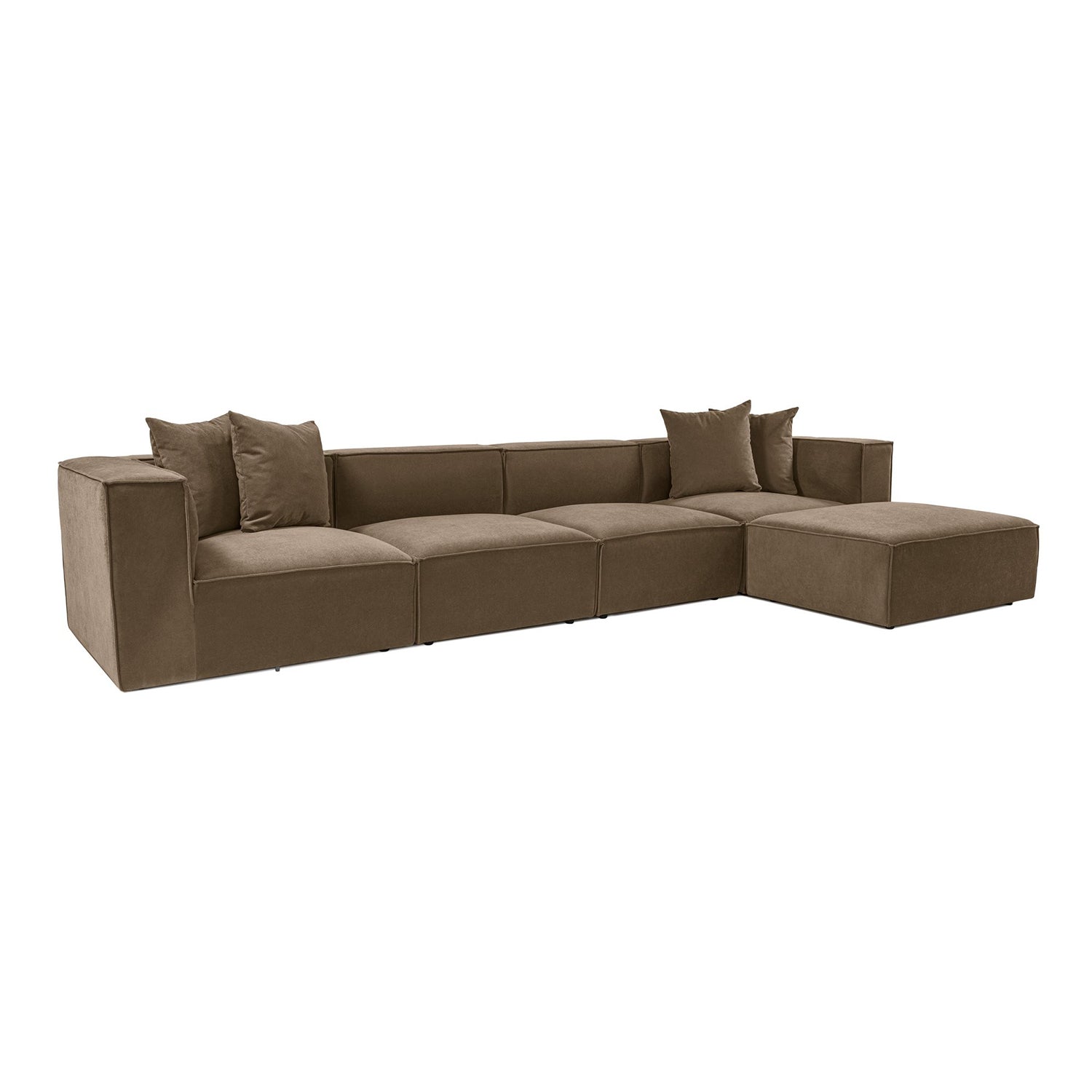 Sora – Brown L Shape Corner Sofa | Designer Sectional for Living Room