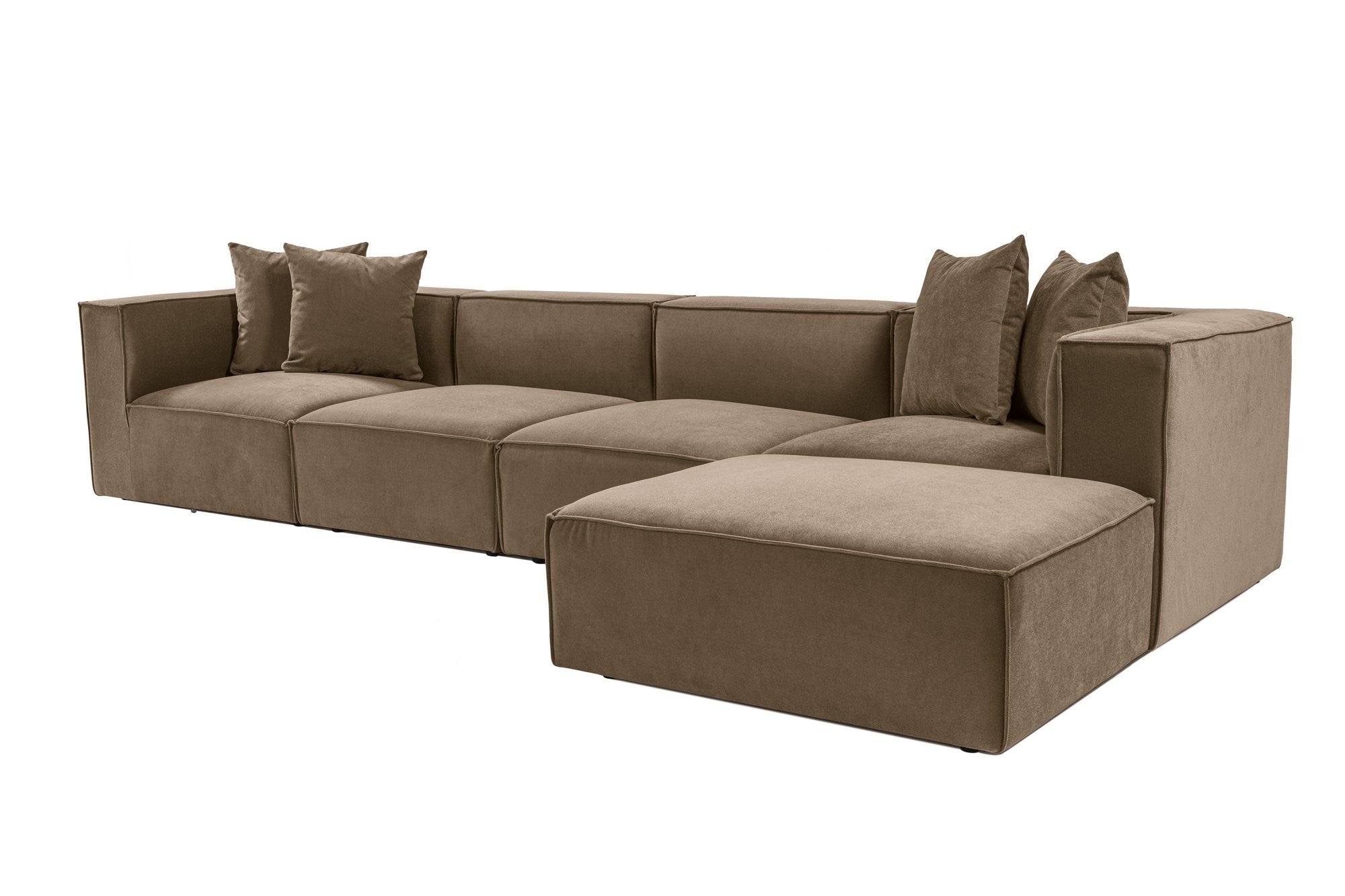 Sora – Brown L Shape Corner Sofa | Designer Sectional for Living Room