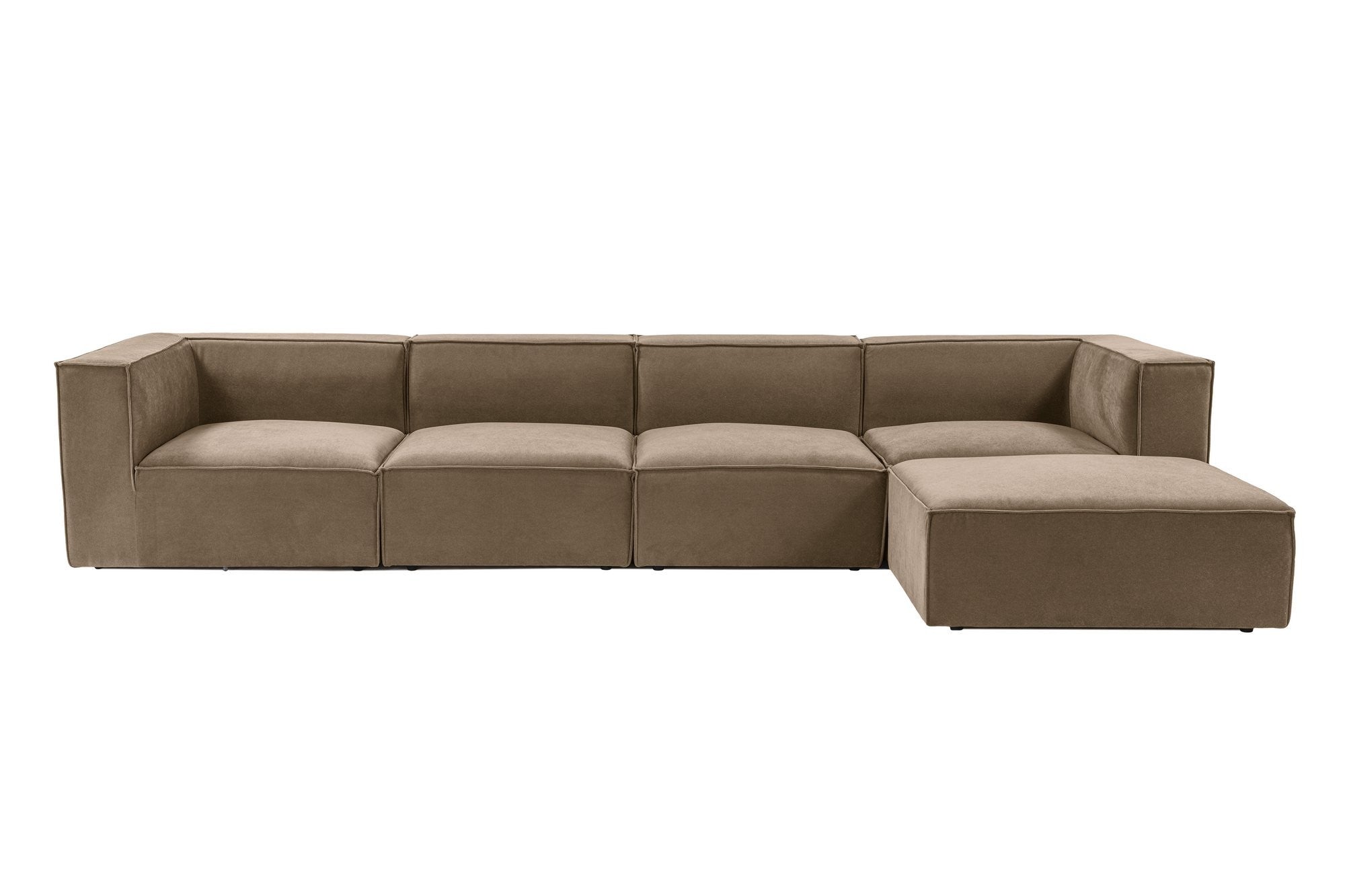Sora – Brown L Shape Corner Sofa | Designer Sectional for Living Room