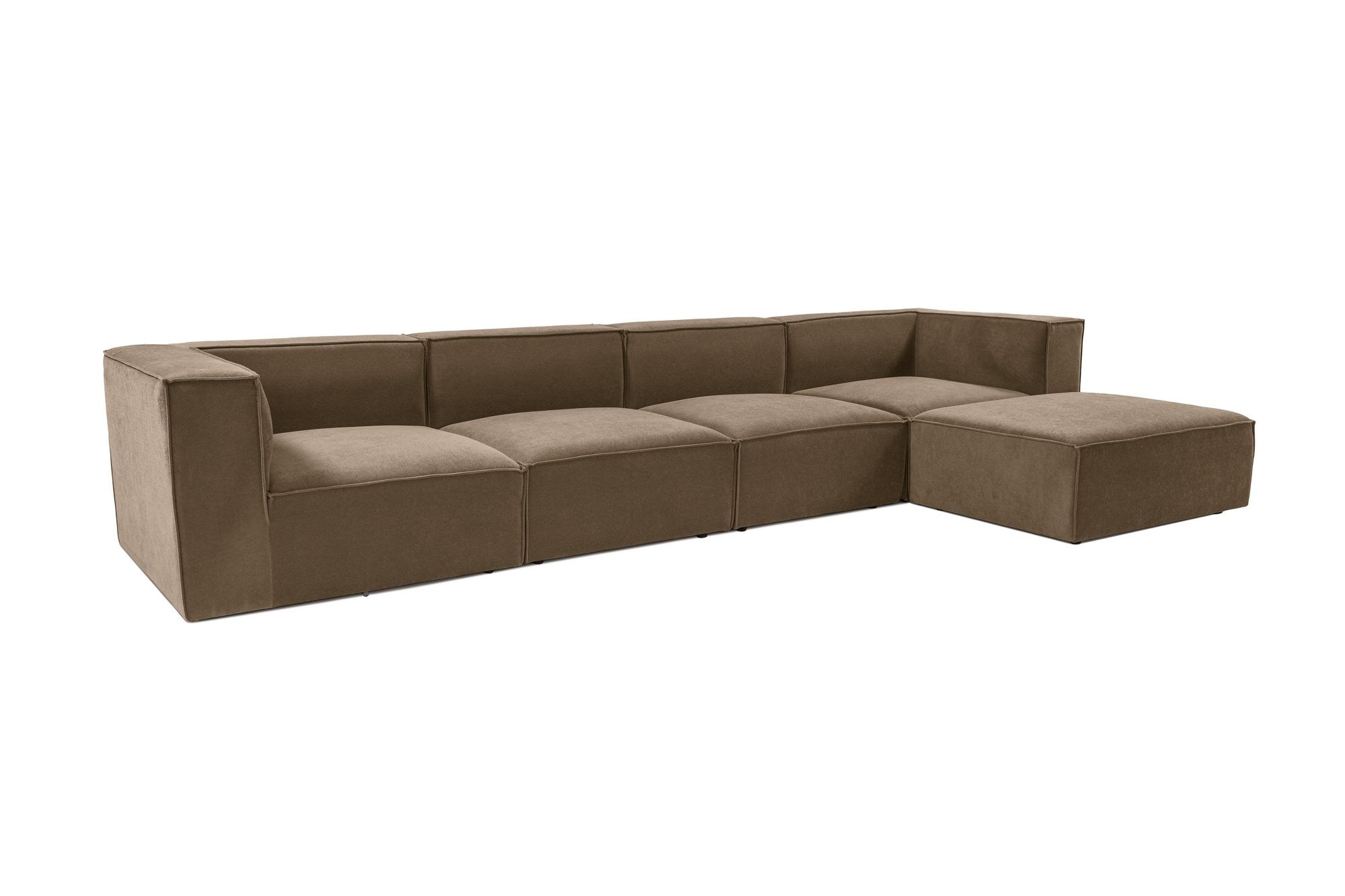 Sora – Brown L Shape Corner Sofa | Designer Sectional for Living Room