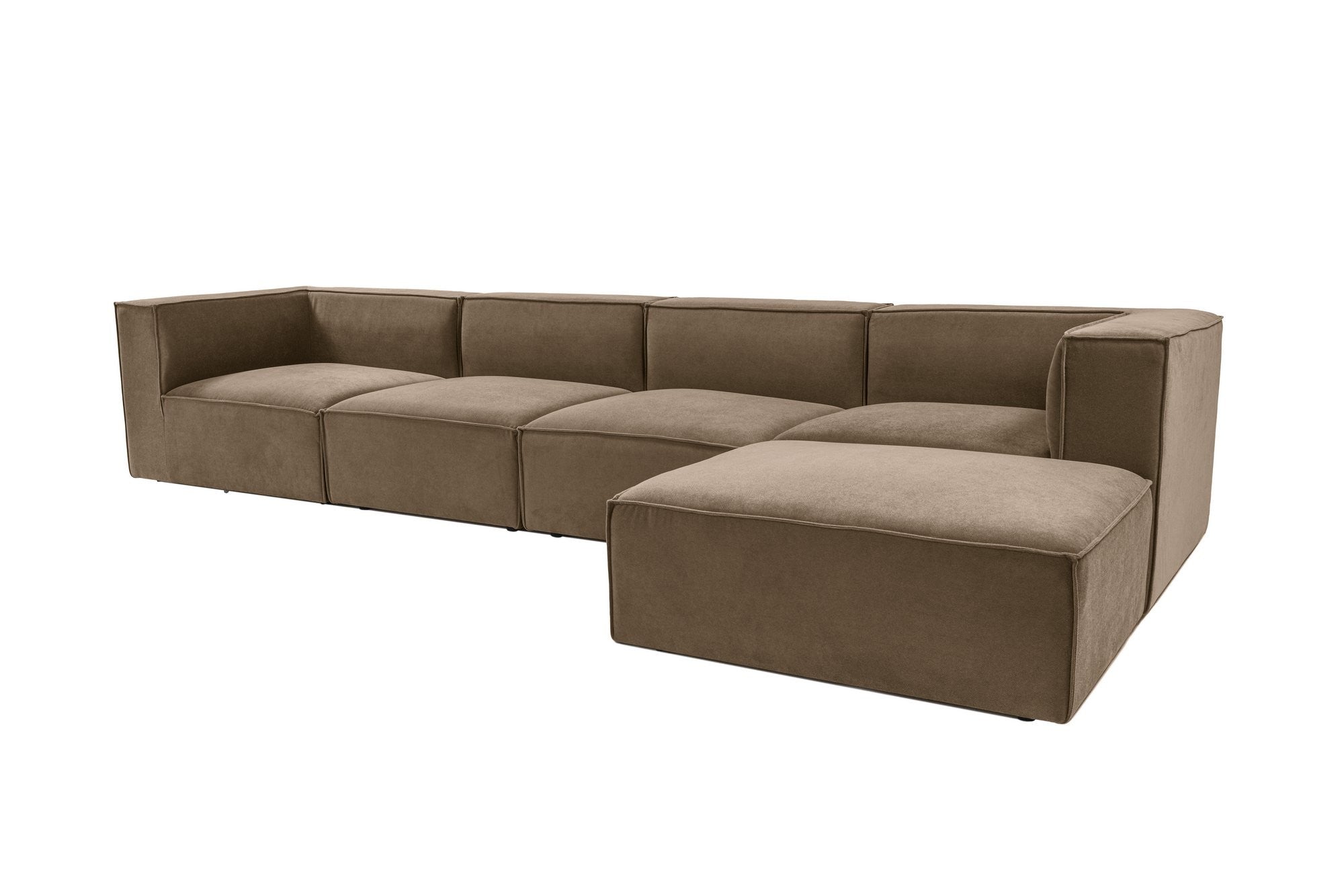 Sora – Brown L Shape Corner Sofa | Designer Sectional for Living Room