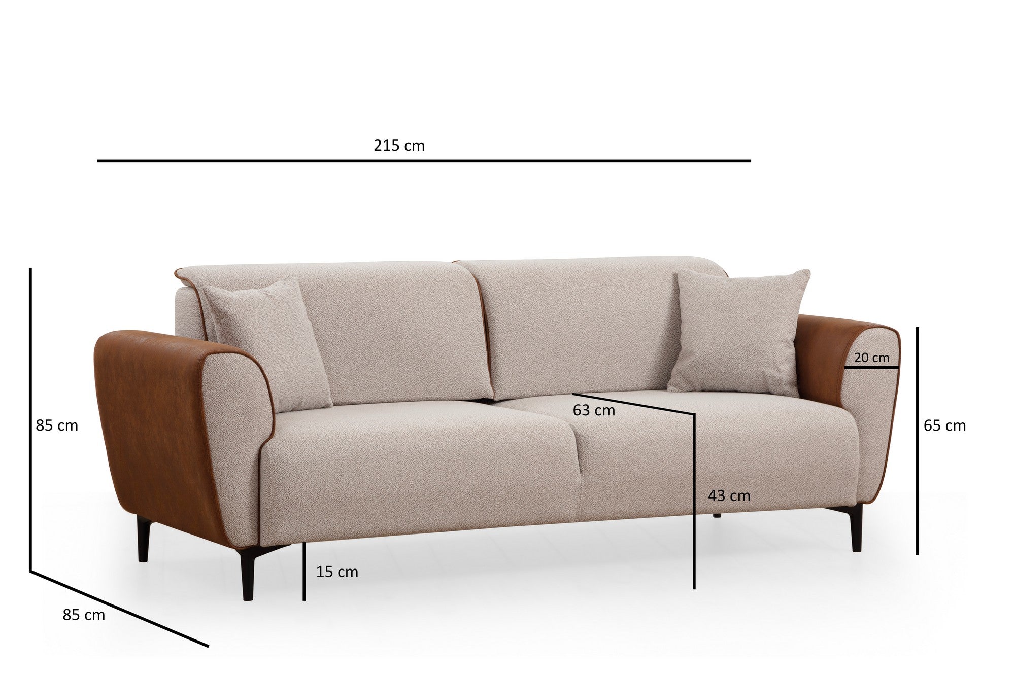 Aren - Beige, Cinnamon 3-Seater Sofa - Beige
cinnamon