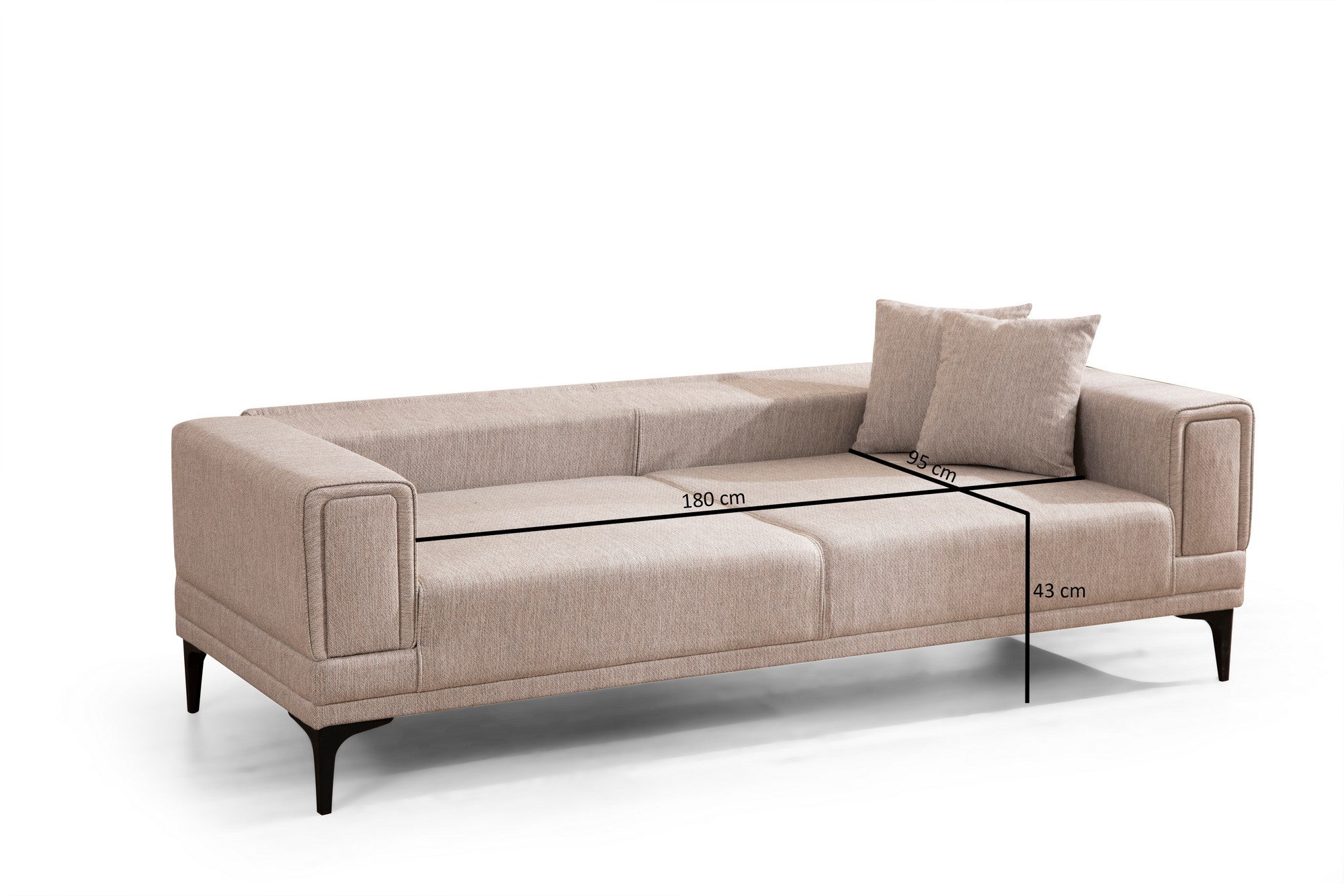 Horizon - Light Brown 3-Seater Sofa - Light brown
