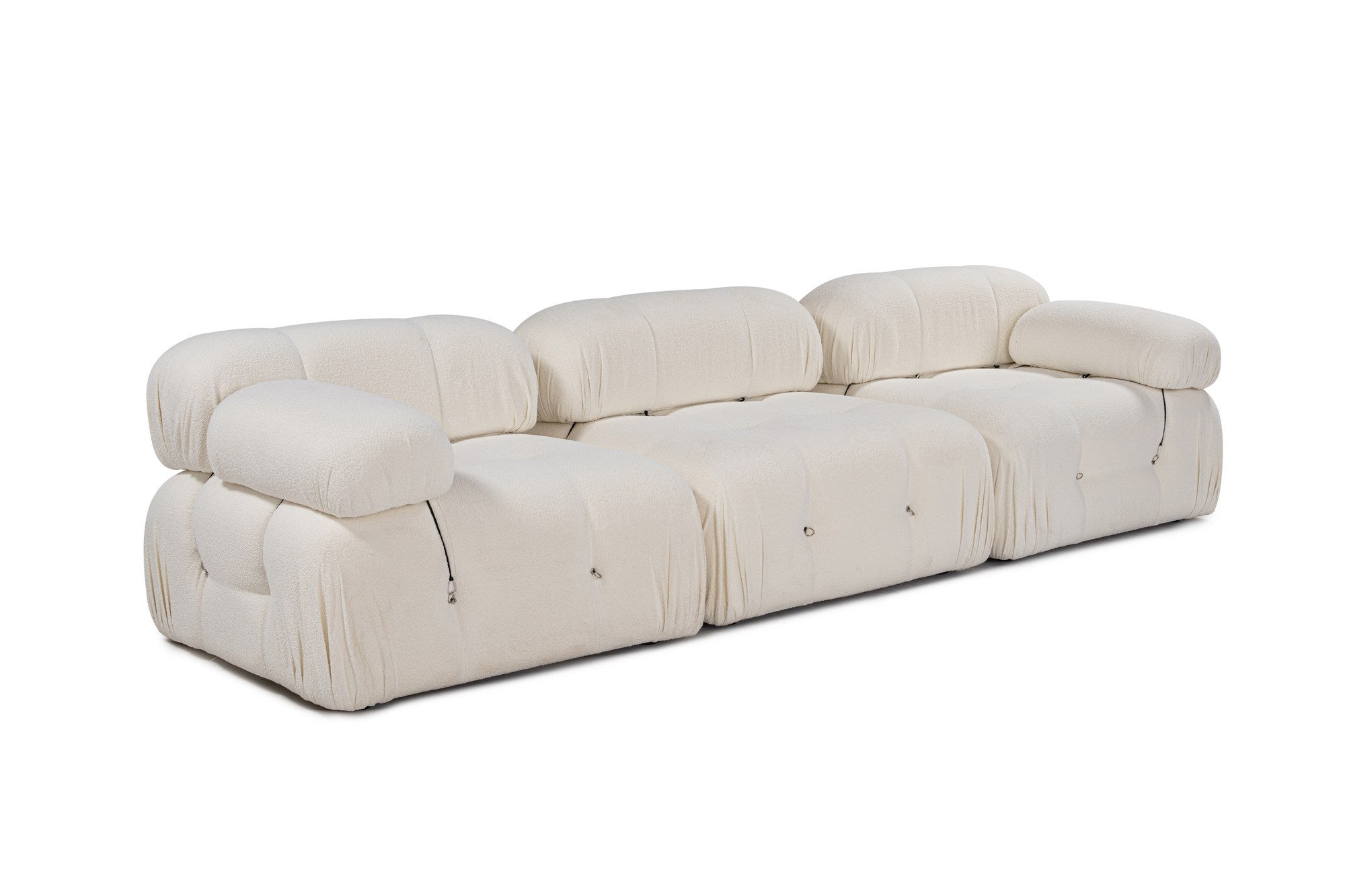 Bubble  3 Seater Sofa White curly wool| Modern Designer sofa