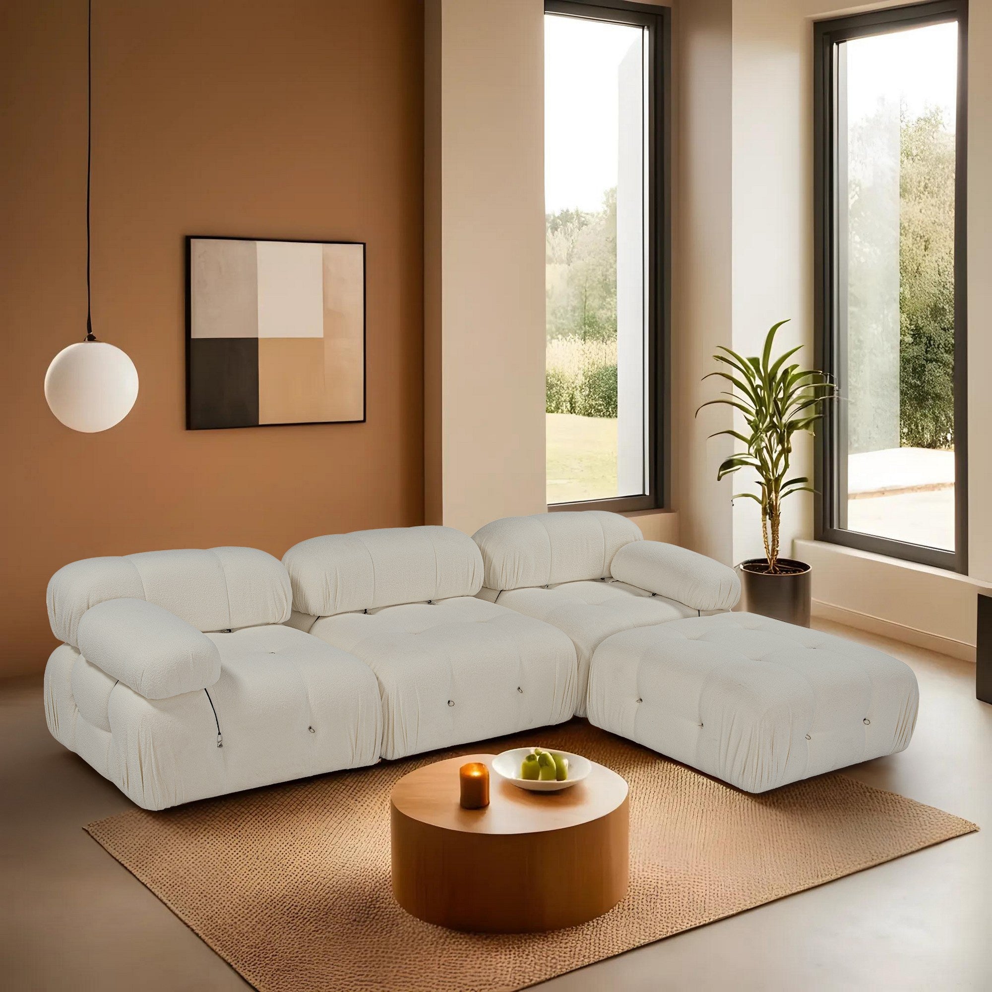 Bubble – White L Shape Corner Sofa | Designer Sectional for Living Room
