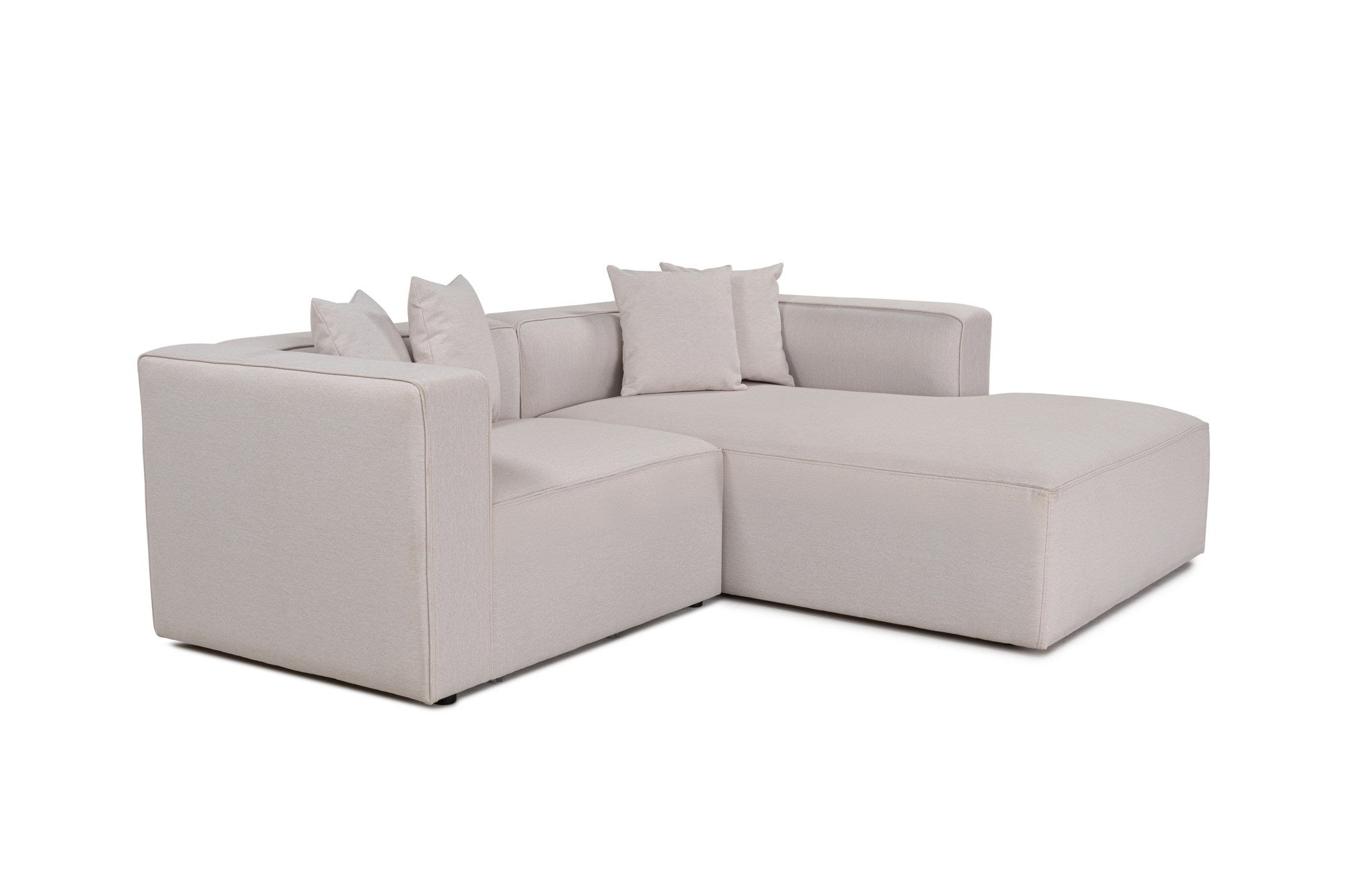 Mora – Ecru L Shape Corner Sofa | Designer Sectional for Living Room