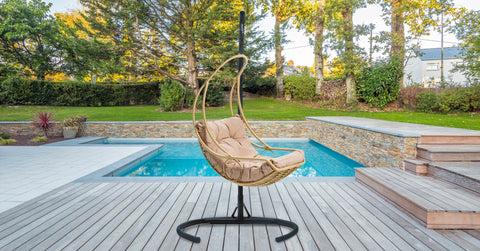 Florya polyester hangtuinschommel in beige en zwart