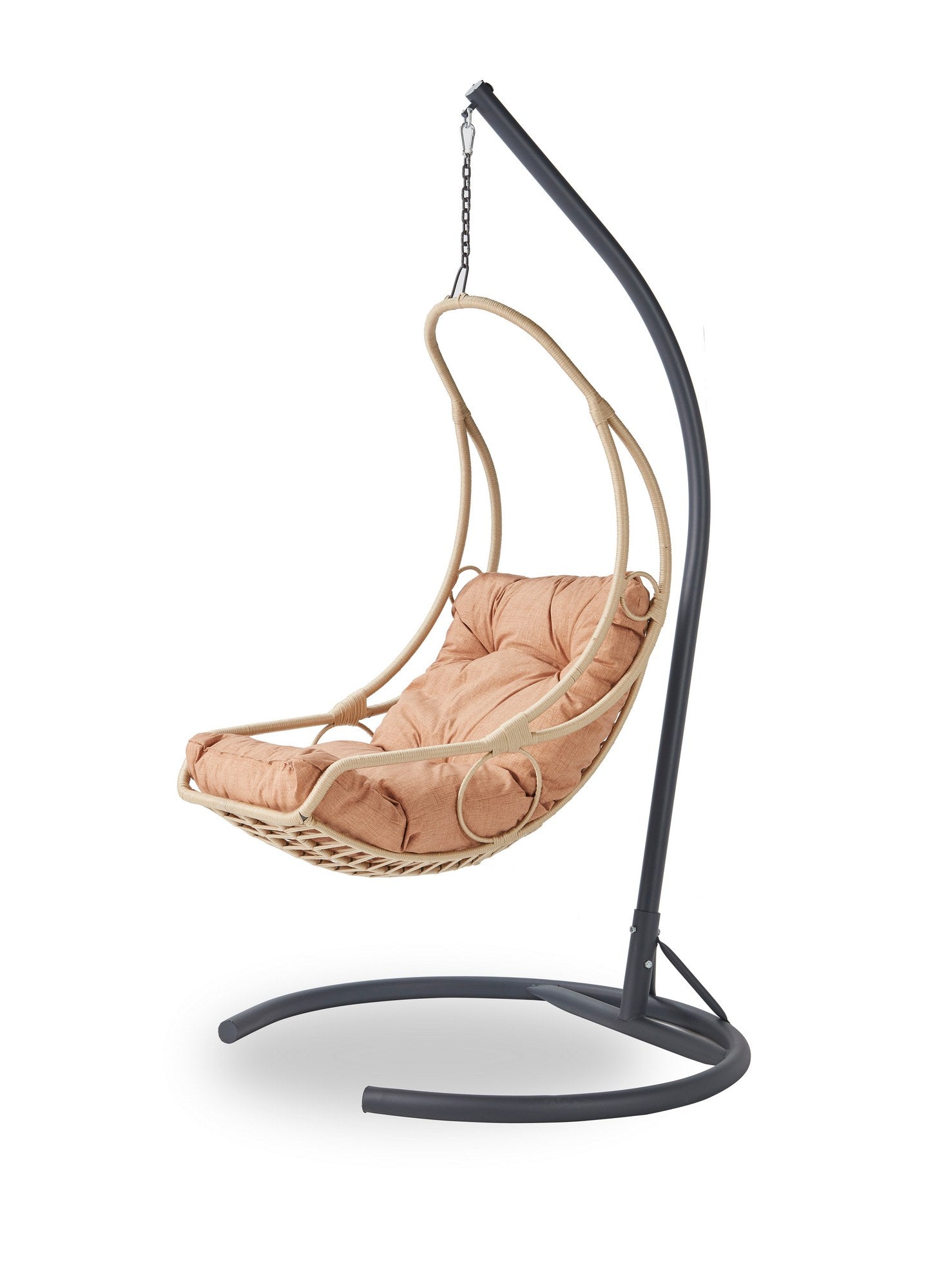 Florya Polyester Hanging Garden Swing Chair in Beige and Black – product image 2