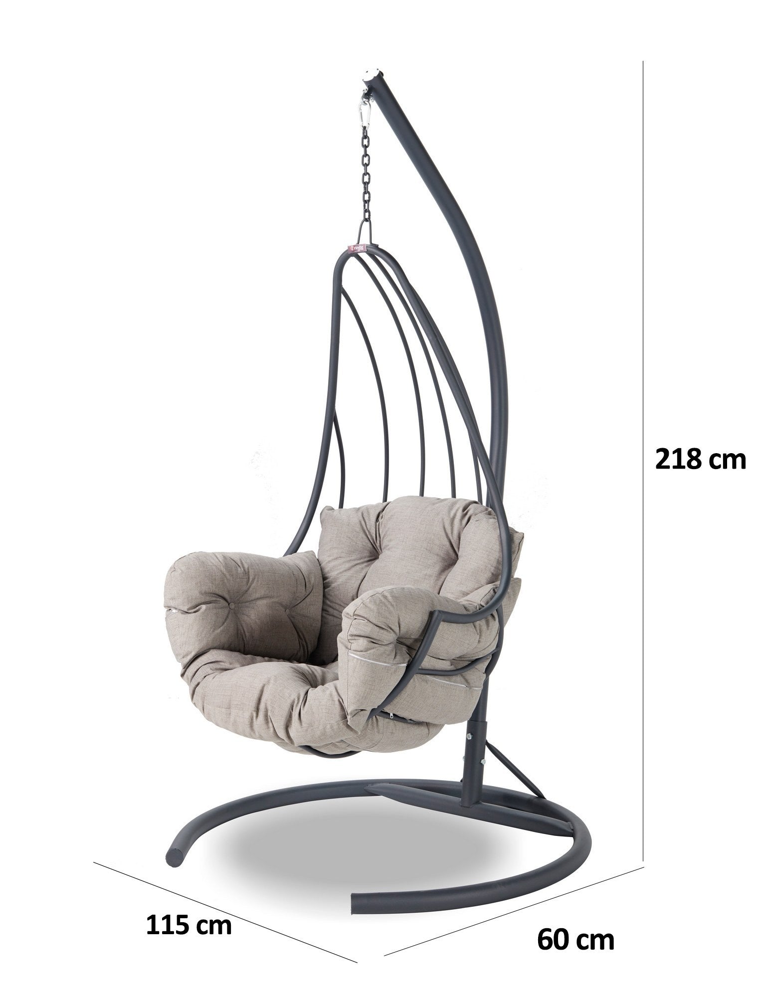 Kirlangic Garden Swing Chair in Anthracite and Grey – product image 5