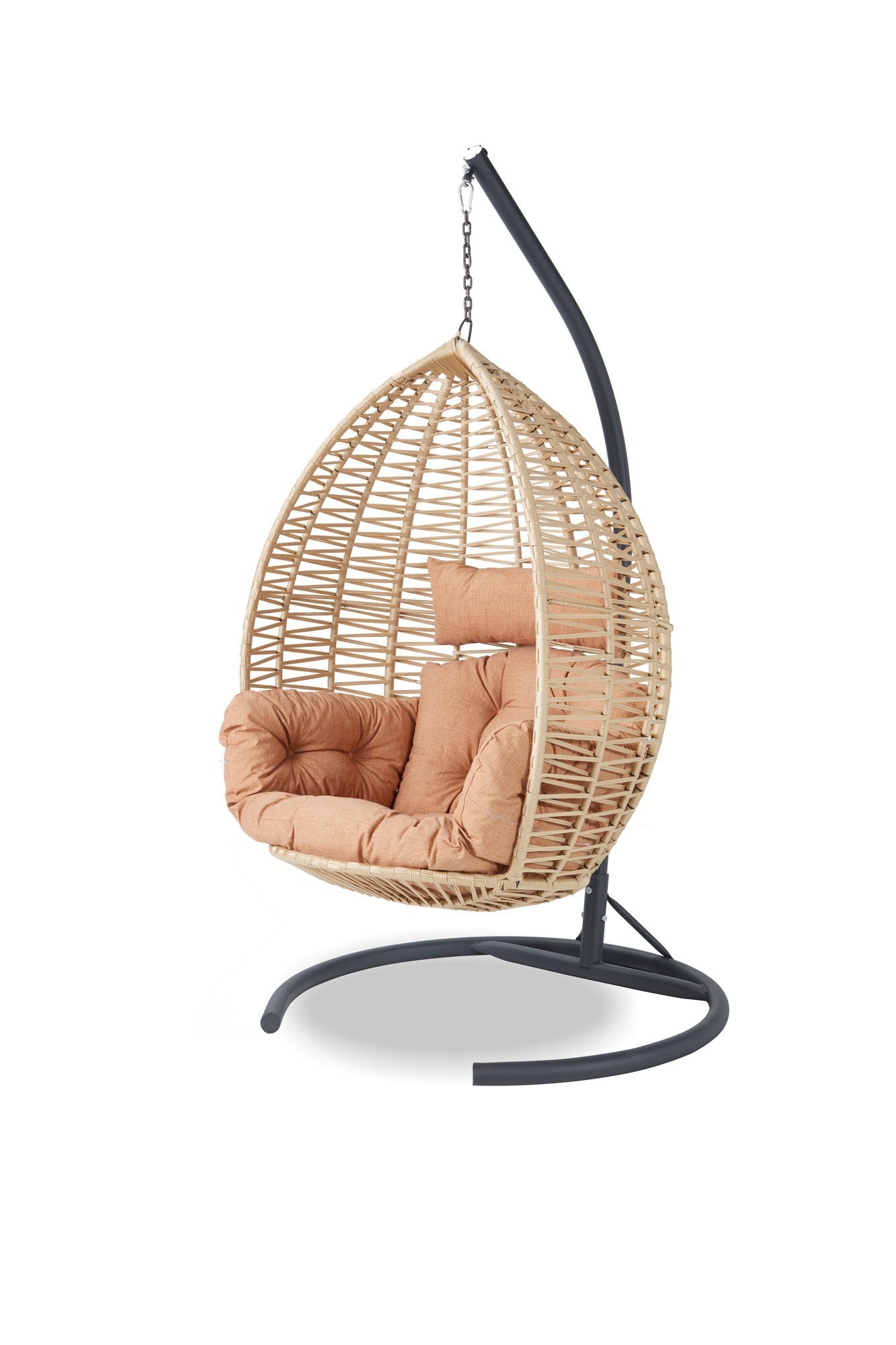 Saka 1 Metal Garden Rocking Chair in Beige and Black – product image 2