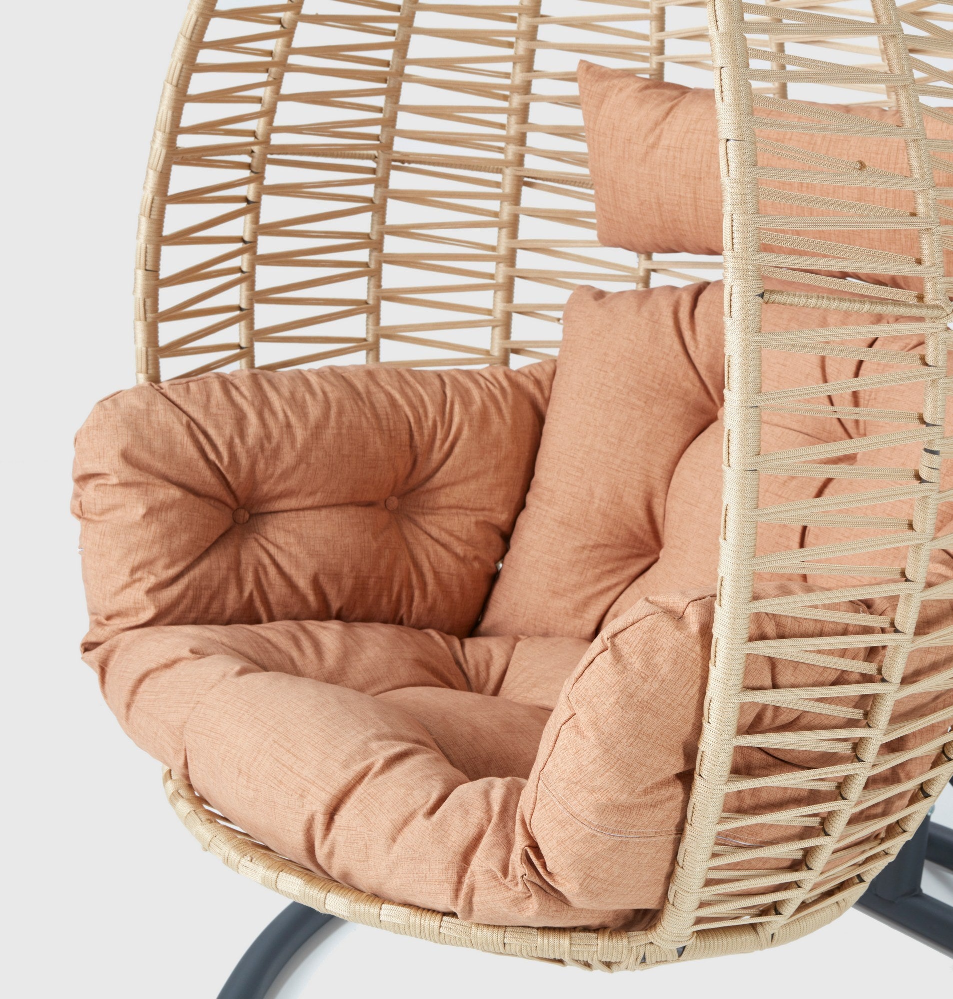 Saka 1 Metal Garden Rocking Chair in Beige and Black – product image 3