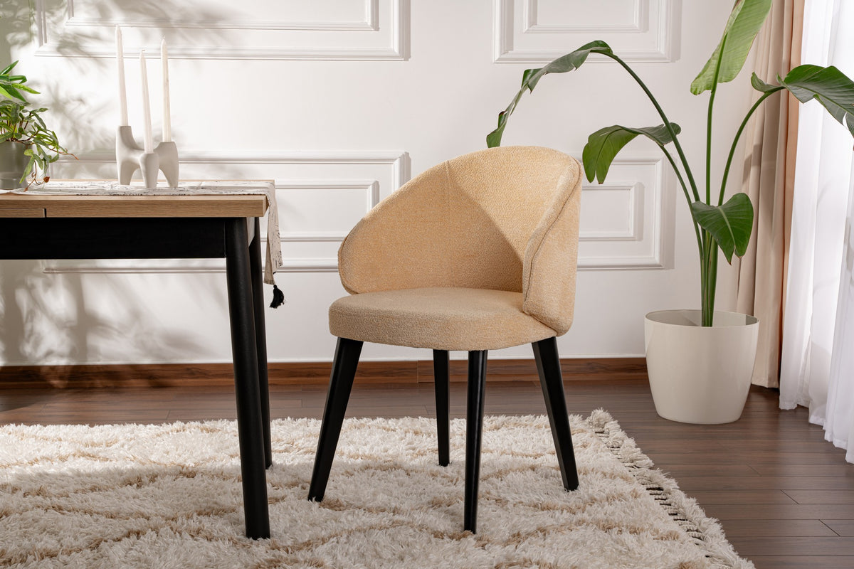 Set of 2 Bentley Dining Chairs in Beige and Black – product image 1