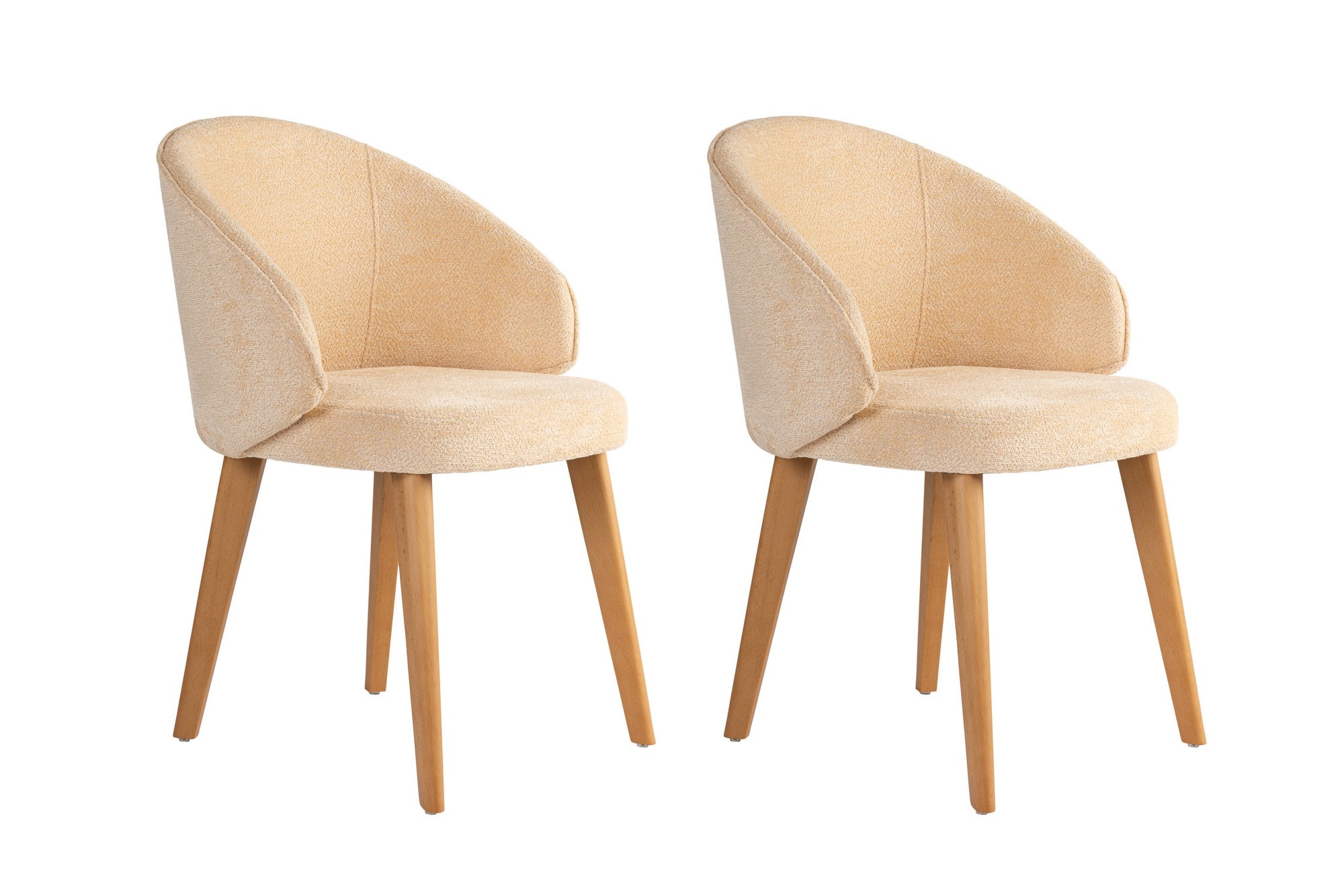 Set of 2 Bentley Dining Chairs in Beige and Dark Oak – product image 2