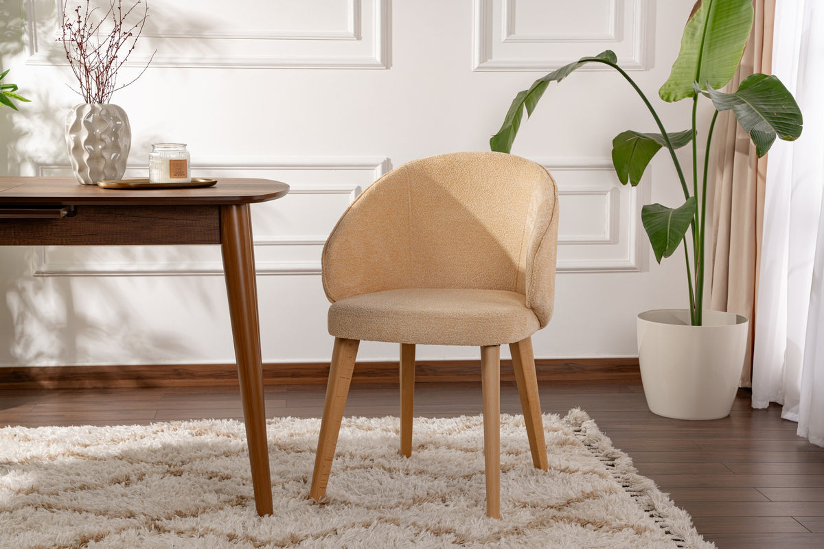 Set of 2 Bentley Dining Chairs in Beige and Light Oak – product image 1