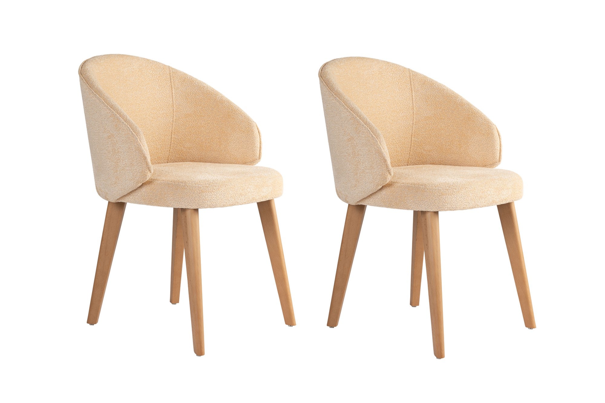 Set of 2 Bentley Dining Chairs in Beige and Light Oak – product image 2