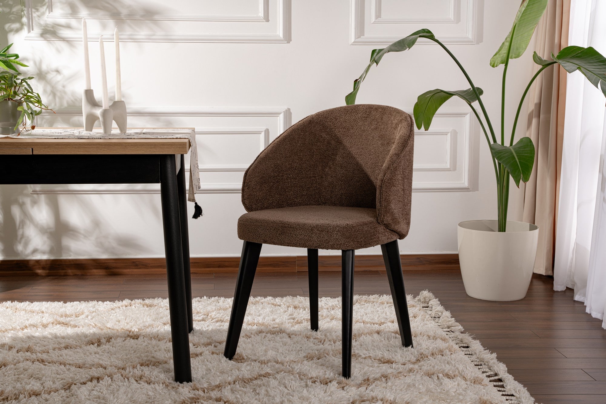 Set of 2 Bentley Dining Chairs in Brown and Black