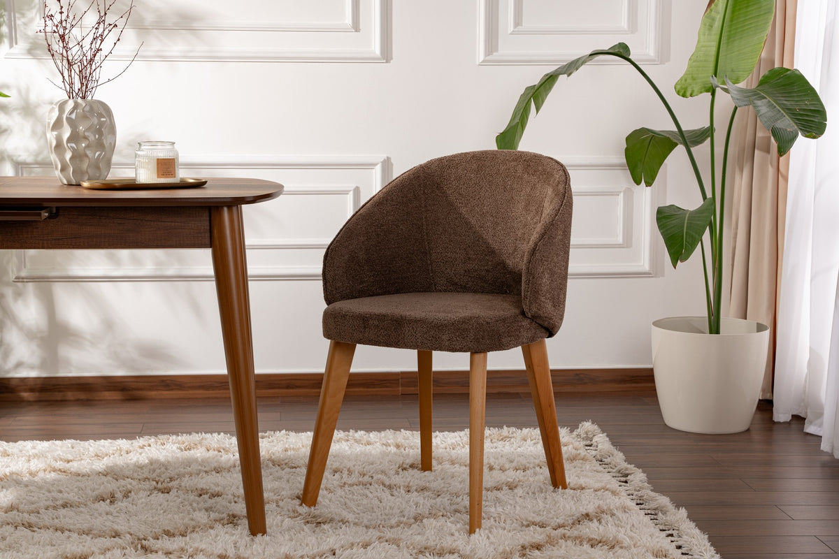 Set of 2 Bentley Dining Chairs in Brown and Dark Oak – product image 1