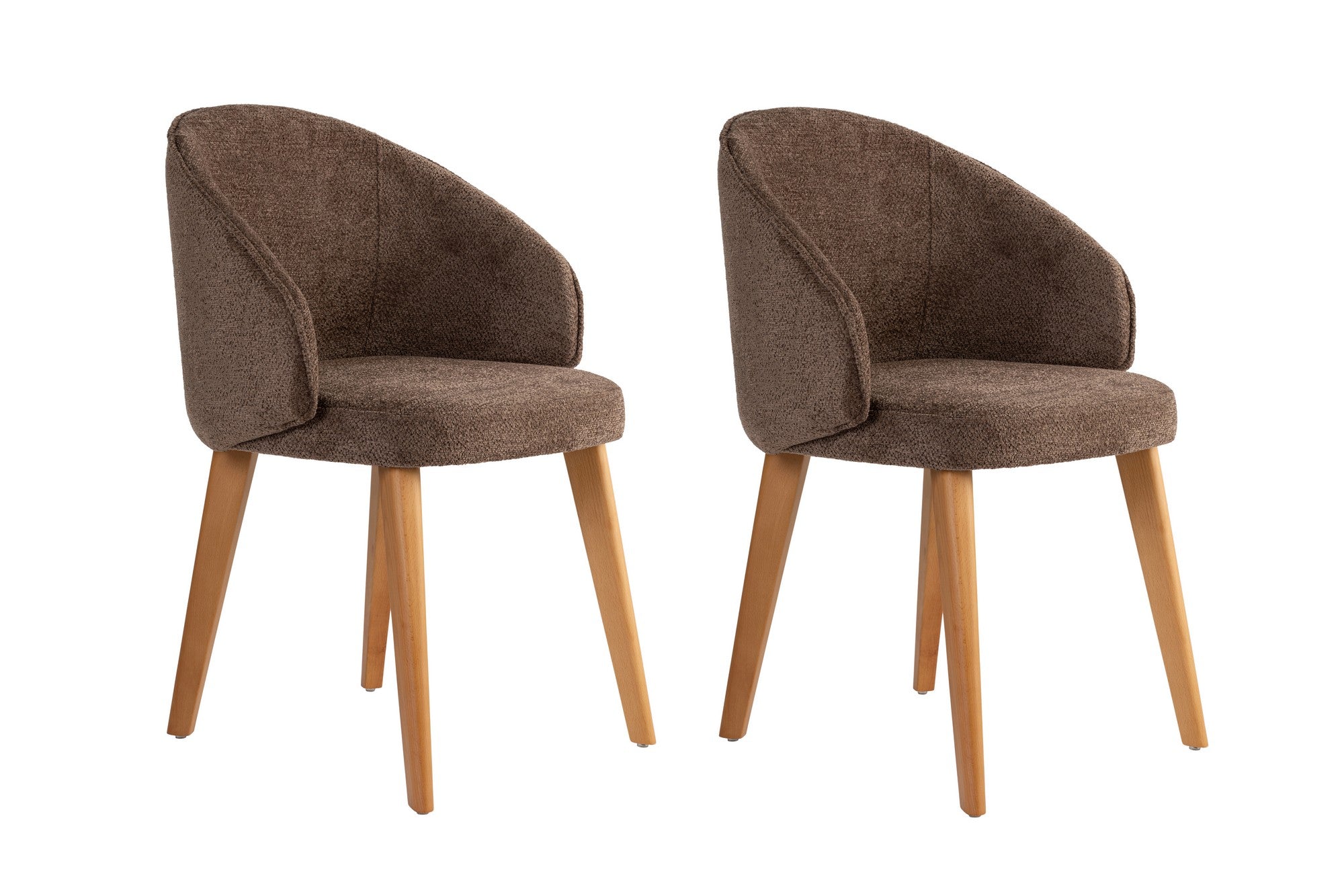 Set of 2 Bentley Dining Chairs in Brown and Dark Oak – product image 2