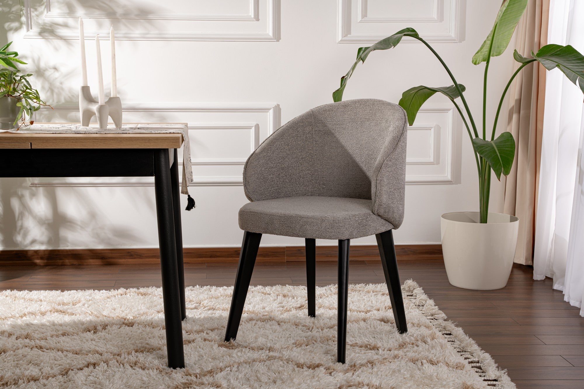 Set of 2 Bentley Dining Chairs in Grey and Black