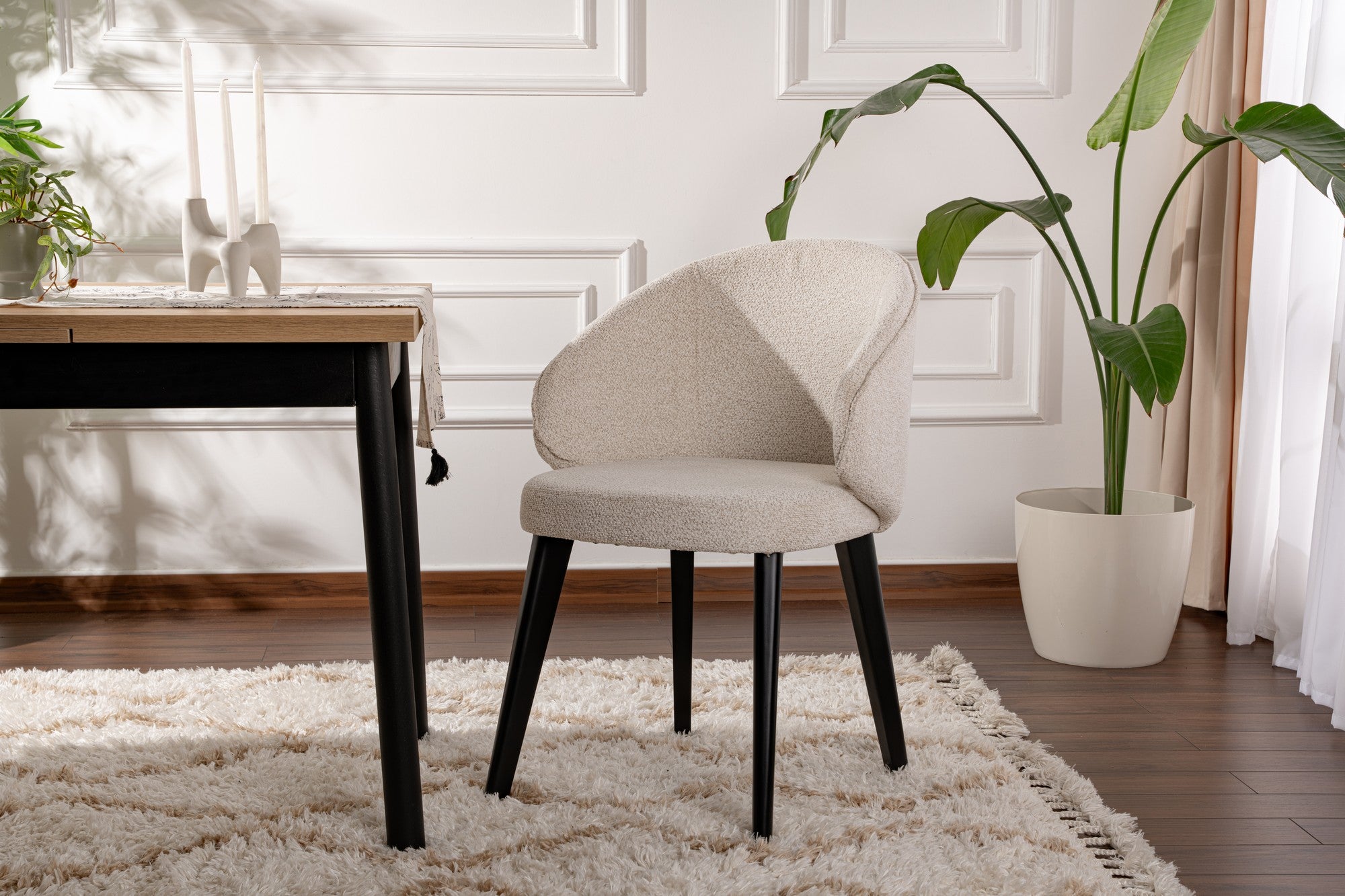Set of 2 Bentley Dining Chairs in White and Black
