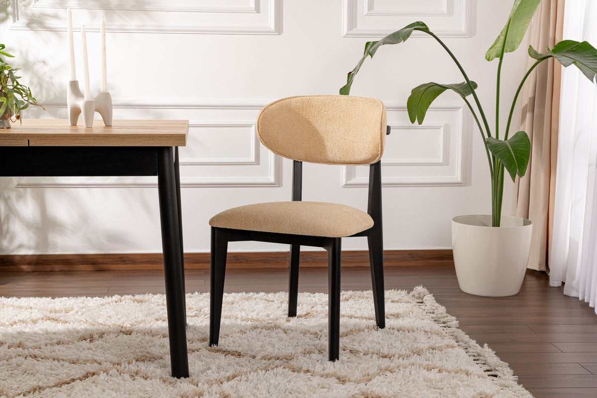 Set of 2 Lionte Dining Chairs in Beige and Black – product image 1
