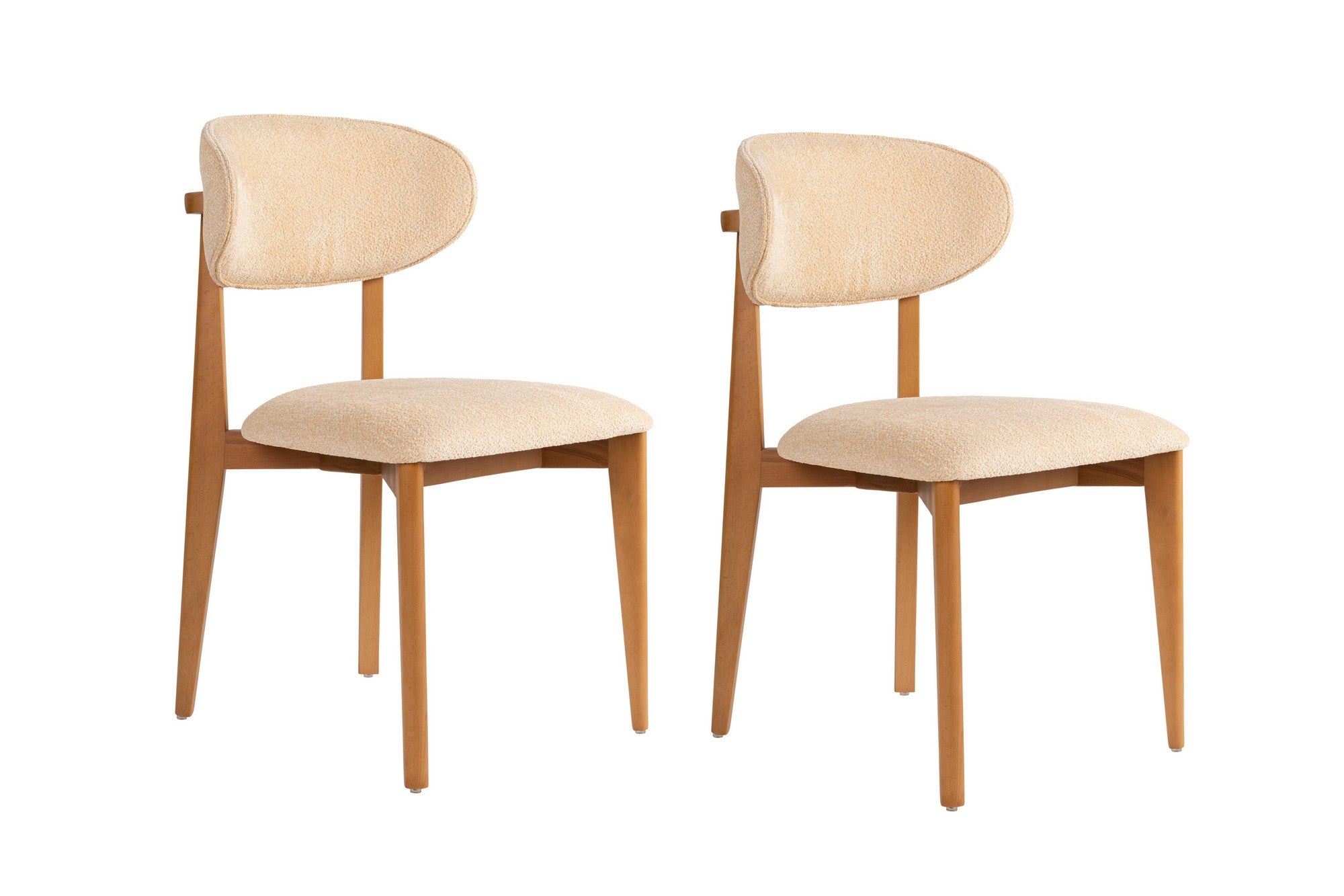 Set of 2 Lionte Dining Chairs in Beige and Dark Oak – product image 2