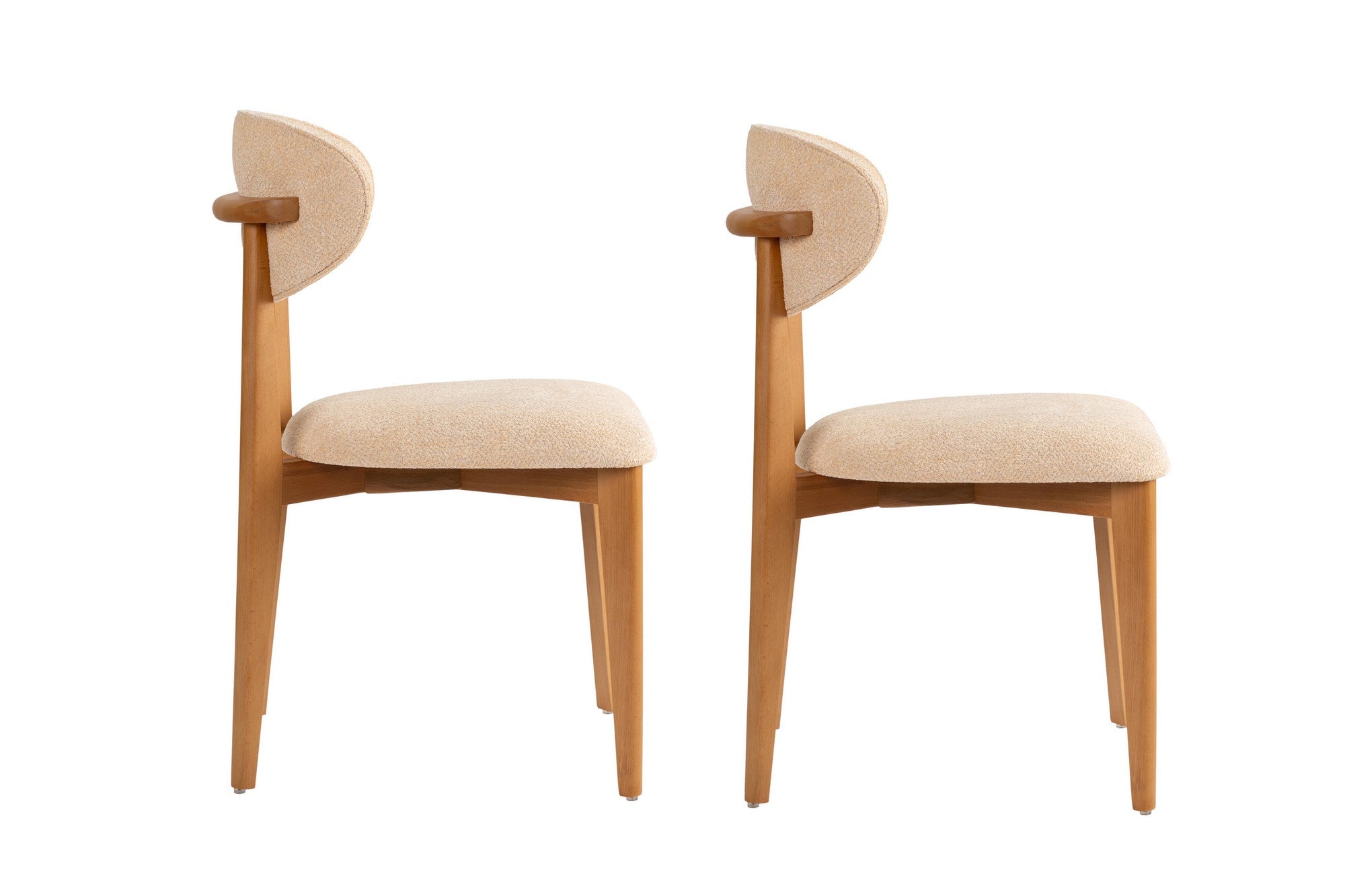 Set of 2 Lionte Dining Chairs in Beige and Dark Oak – product image 3