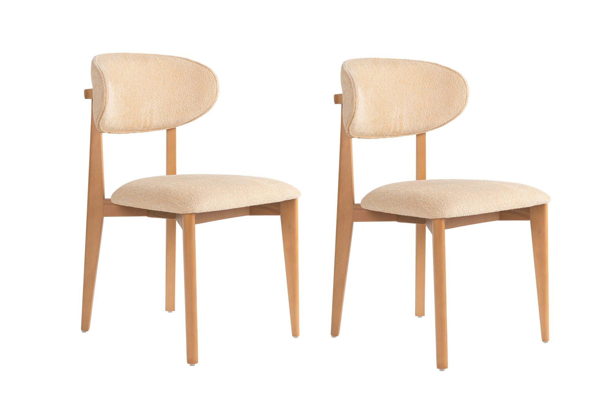Set of 2 Lionte Dining Chairs in Beige and Light Oak – product image 2