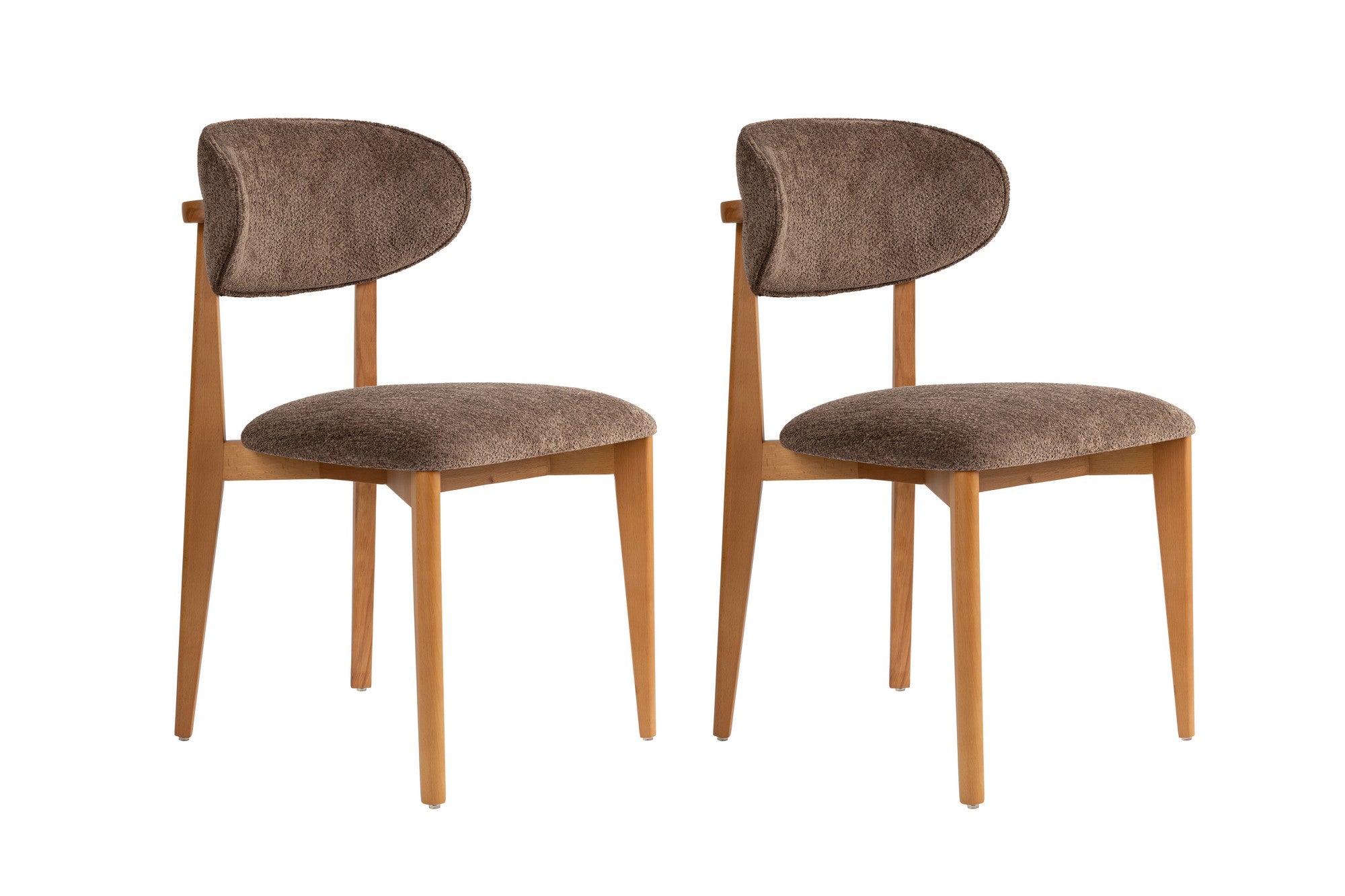 Set of 2 Lionte Dining Chairs in Brown and Dark Oak – product image 2