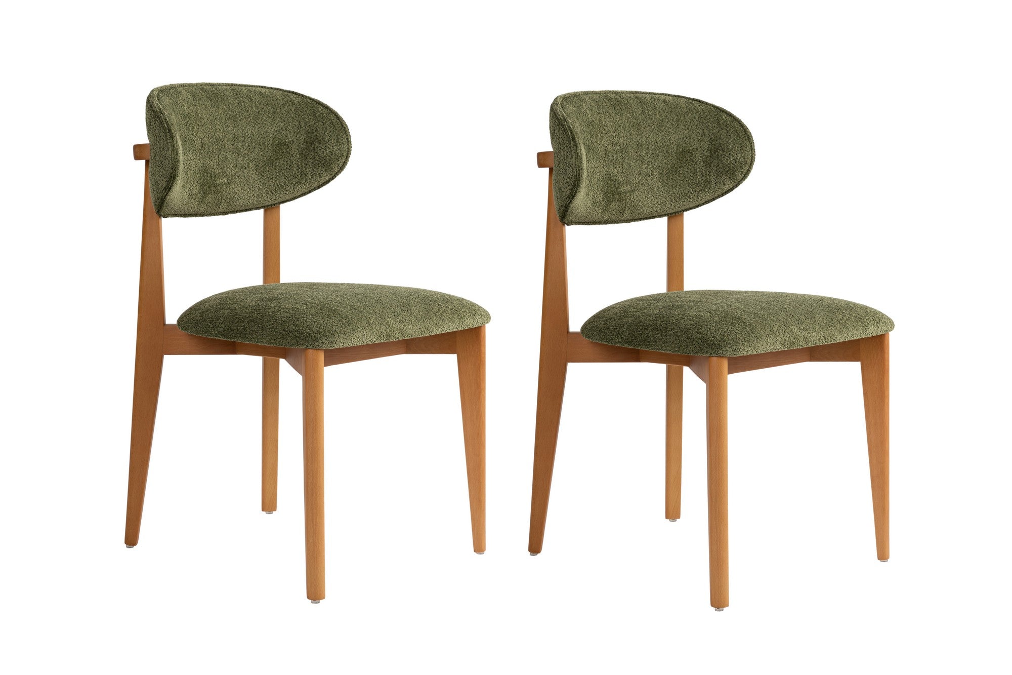Set of 2 Lionte Dining Chairs in Green and Dark Oak – product image 2