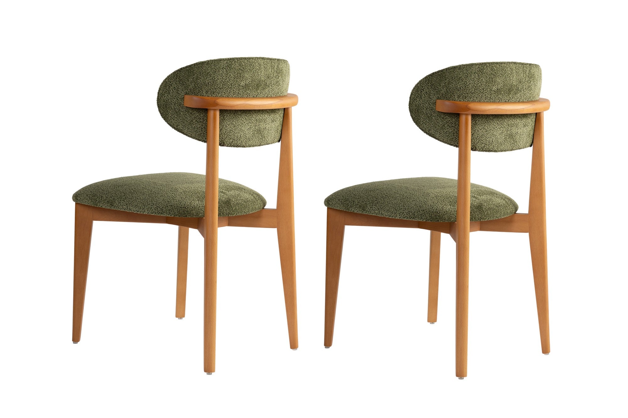 Set of 2 Lionte Dining Chairs in Green and Dark Oak – product image 4