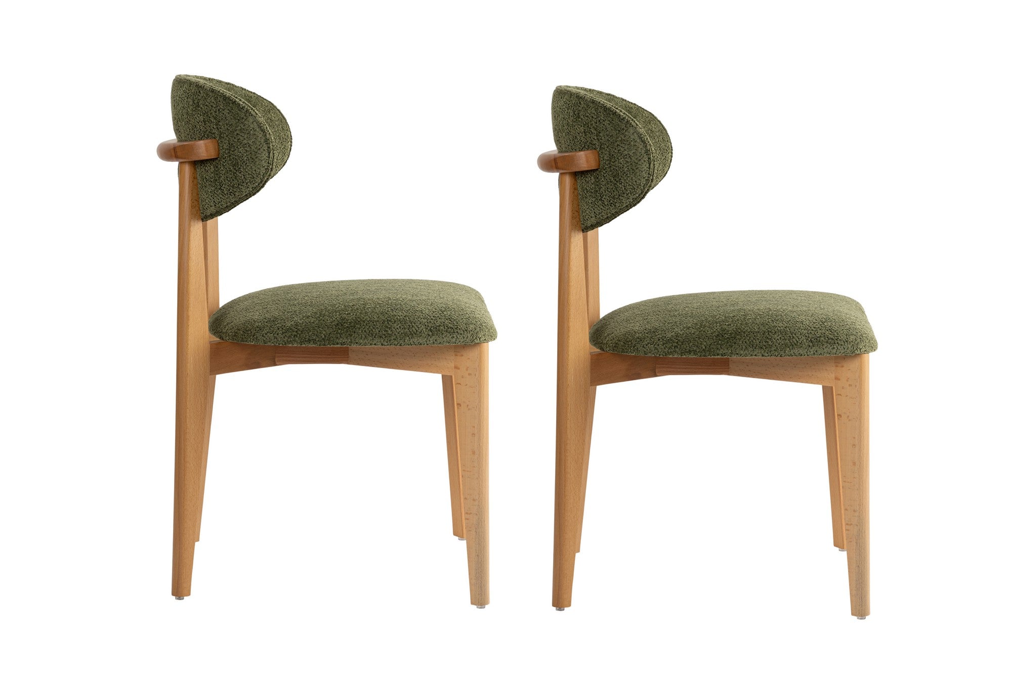Set of 2 Lionte Dining Chairs in Green and Light Oak – product image 3