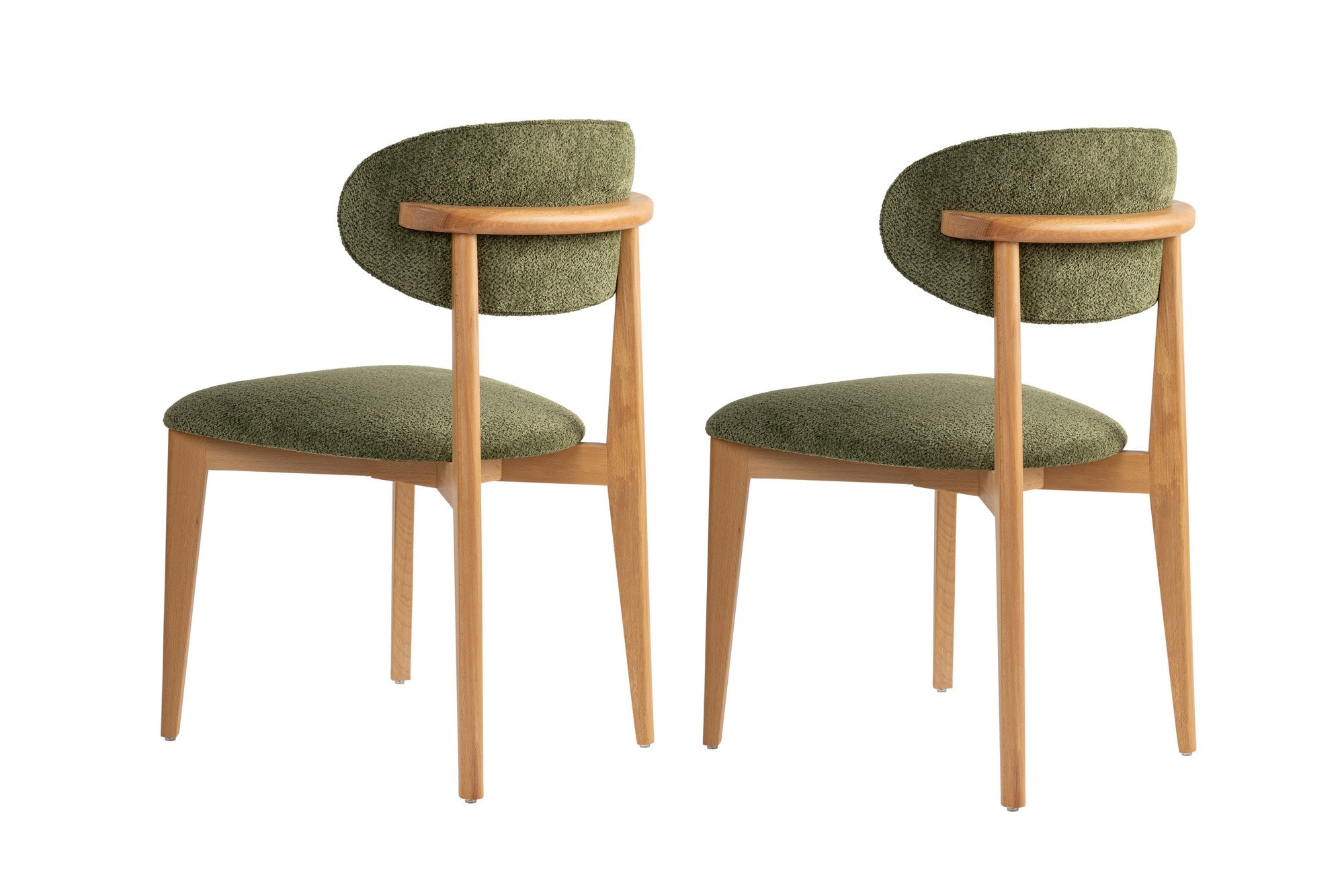 Set of 2 Lionte Dining Chairs in Green and Light Oak – product image 4